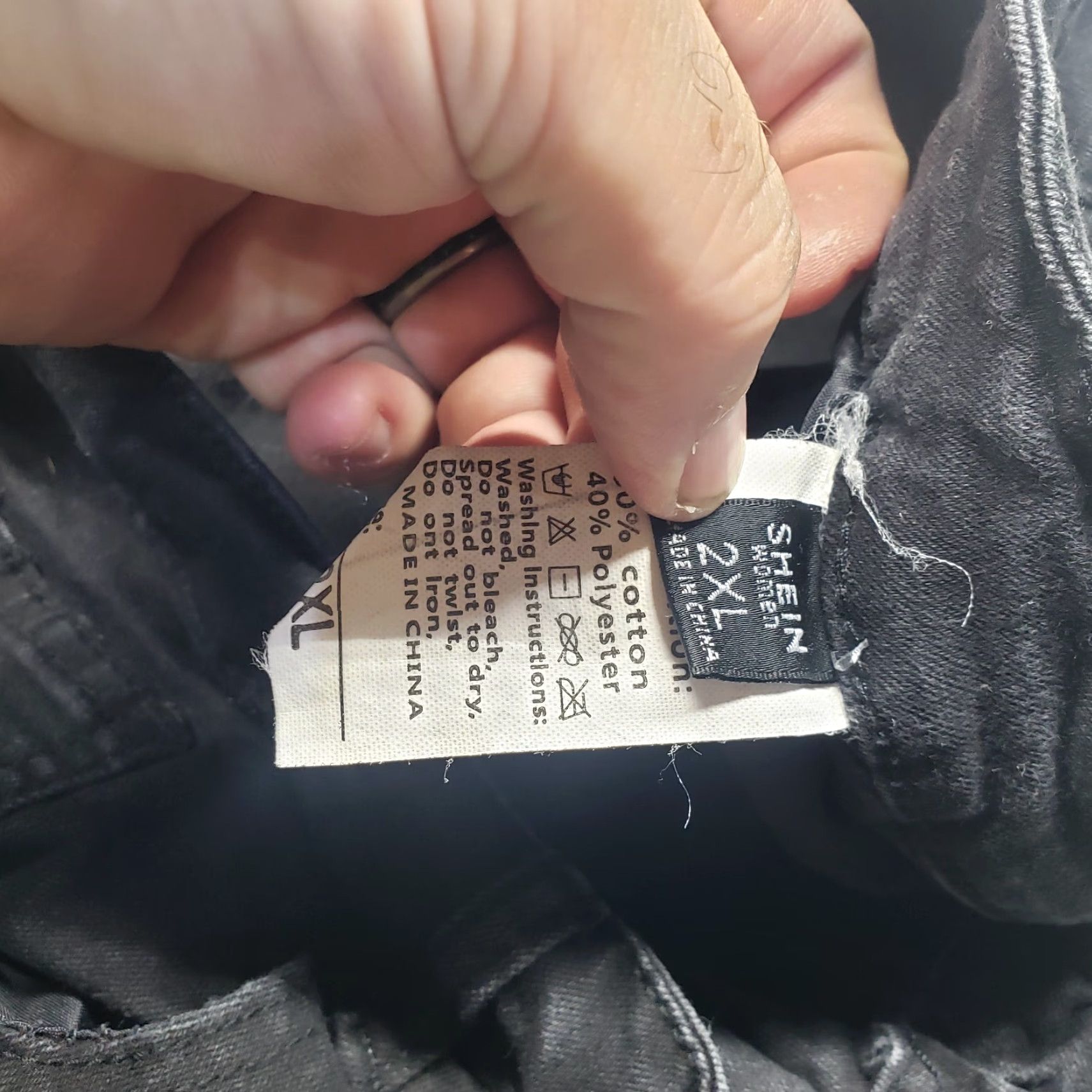 Shein SheIn Jeans Distressed Black Denim Skinny 2XL Women Adult Pants 5-Pocket Style Stretch Size 40" / US 18 - 5 Thumbnail