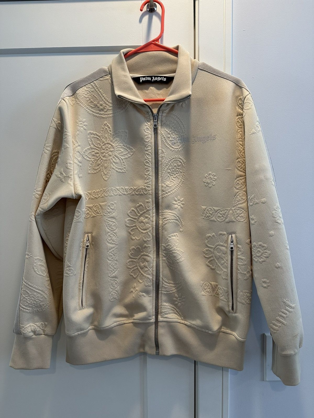 image of Palm Angels Beige Paisley Jacket Top, Men's (Size Large)