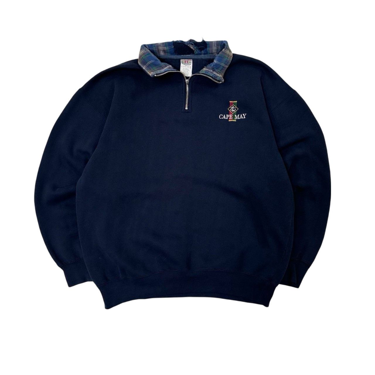 Vintage Vintage 90s Cape May Embroidered Quarter Zip Sweater Size US XL / EU 56 / 4 - 1 Thumbnail