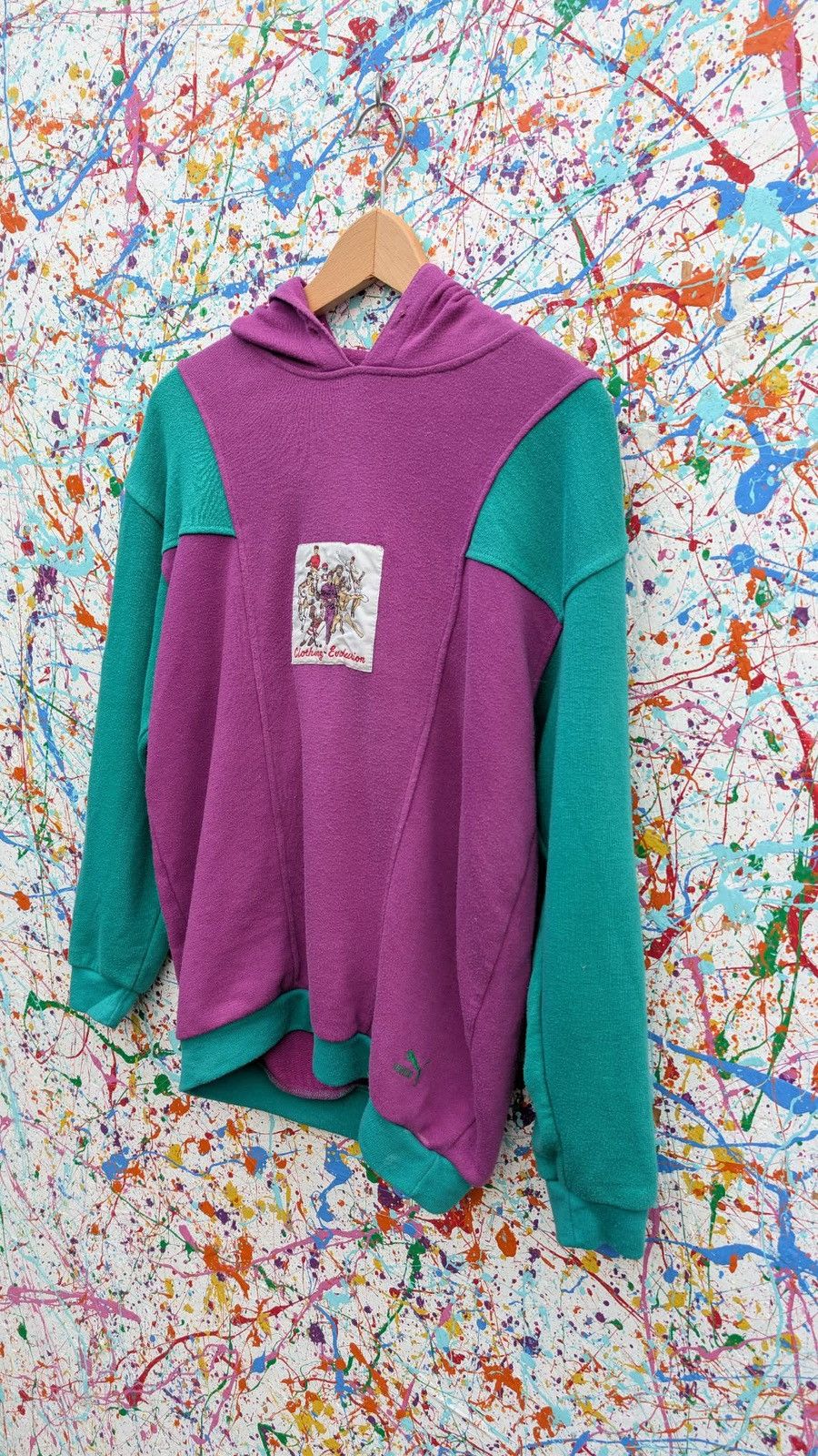 Puma Vintage puma hoodie 80s purple green running unisex Size US M / EU 48-50 / 2 - 2 Thumbnail