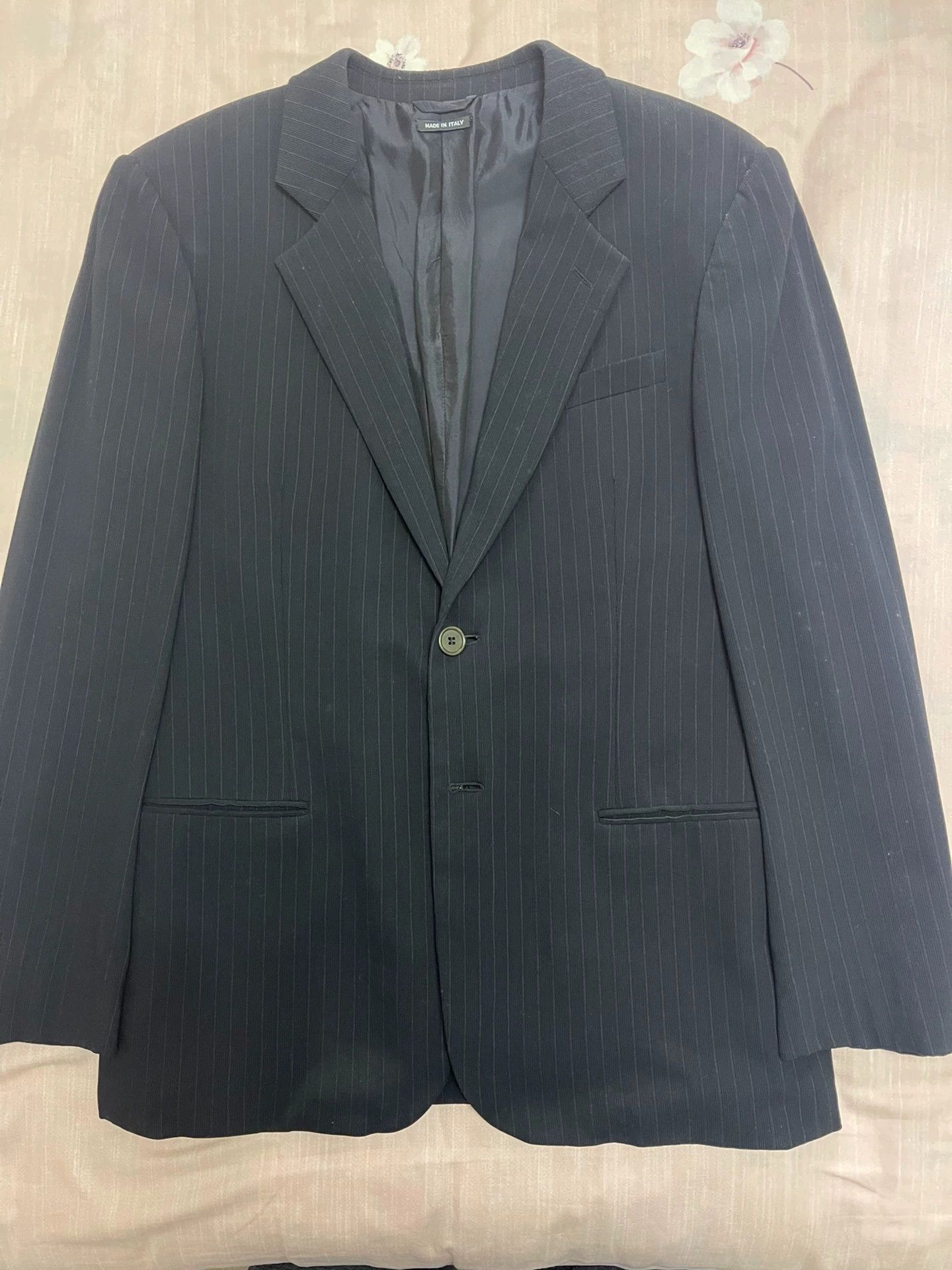 Armani Armani Basic Suit Men's Black Regular Fit 50 Size 50R - 1 Thumbnail