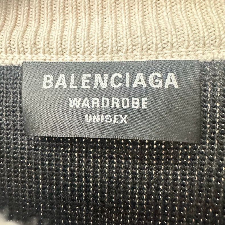 Balenciaga Balenciaga Classic white barrage sweater with printed lett Size US XS / EU 42 / 0 - 3 Thumbnail
