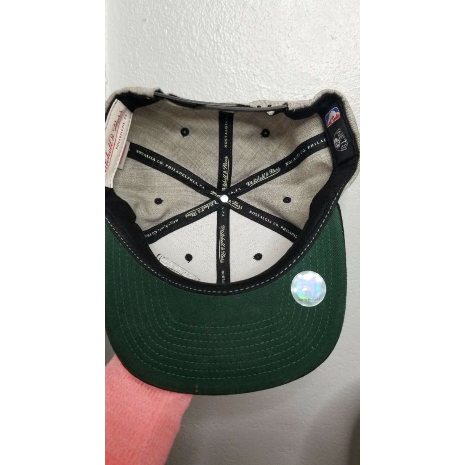 Mitchell & Ness VINTAGE Mitchell & Ness NBA Brooklyn Nets Snapback Trucker Hat Cap Script Gray/Black OS Adjustable Men 80s Cap Baseball Mens Hat Size ONE SIZE - 5 Thumbnail