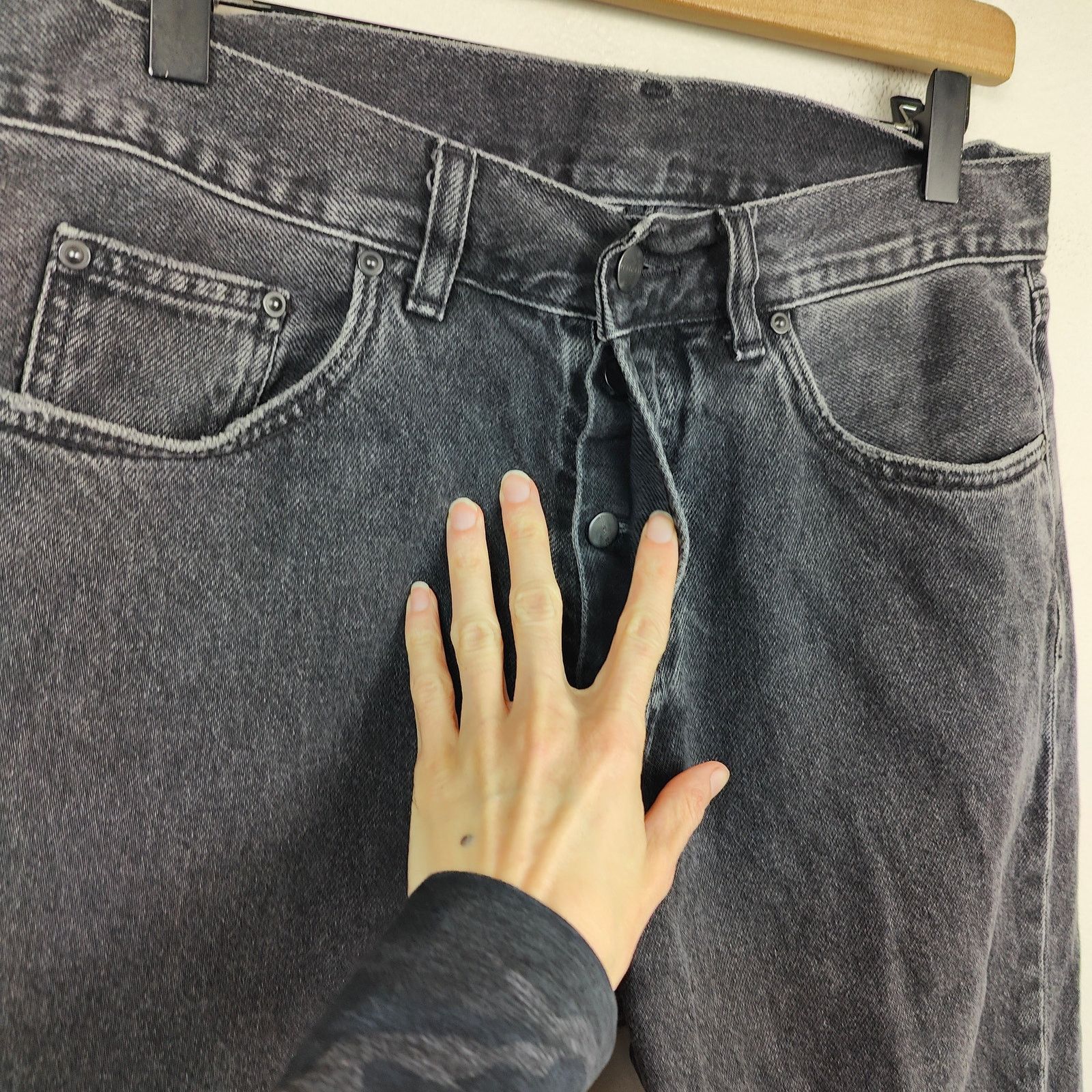 Carhartt Carhartt WIP Nolan Jeans Size 29 Charcoal Wash Button Fly Size 29" - 3 Thumbnail