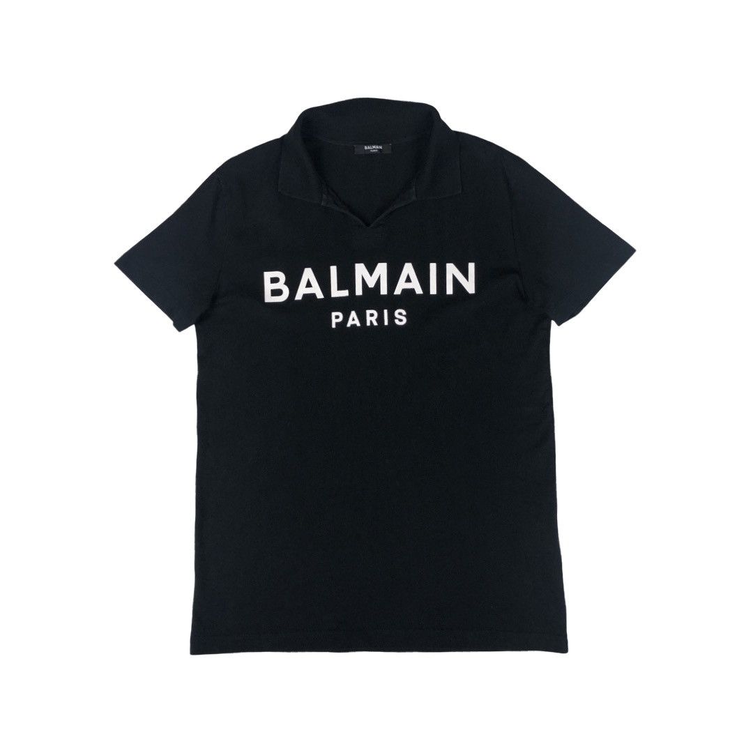 image of Balmain Logo Polo In Black, Men's (Size XS)