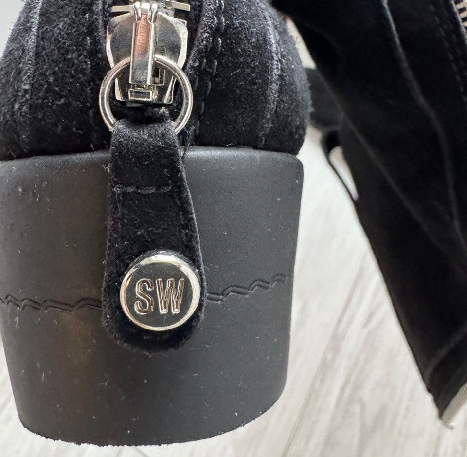 Stuart Weitzman Stuart Weitzman Zip Suede Knee-high Black Wedge Boots Size US 8 / IT 38 - 8 Thumbnail