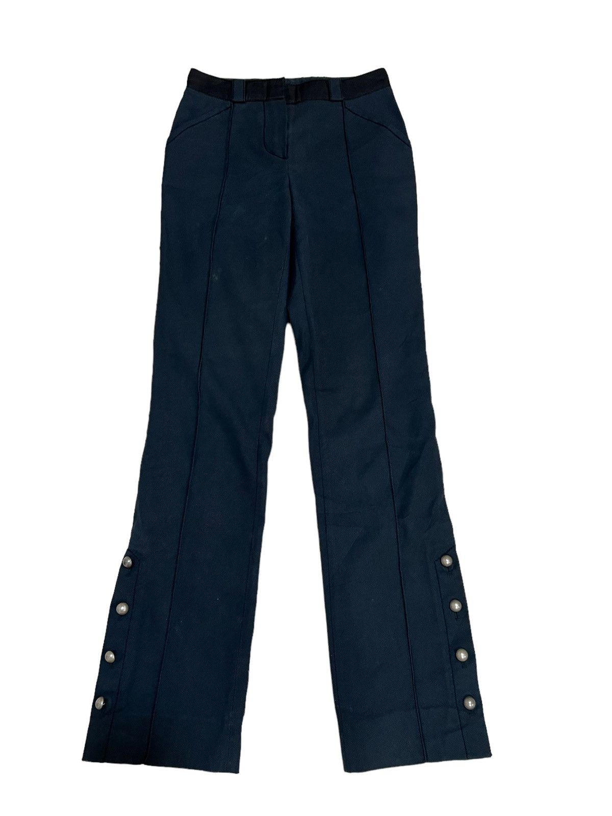 image of Louis Vuitton Runway Button Up Flared Pants in Black, Women's (Size 26)
