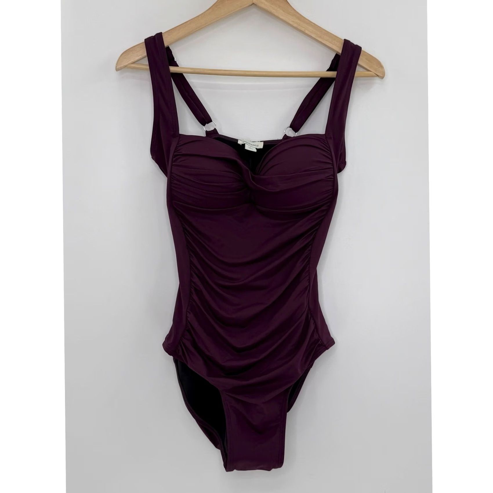 Vintage Sundance One Piece Swimsuit Ruched Plum Purple Sz Sm Beach Boho Mature Size ONE SIZE - 8 Thumbnail