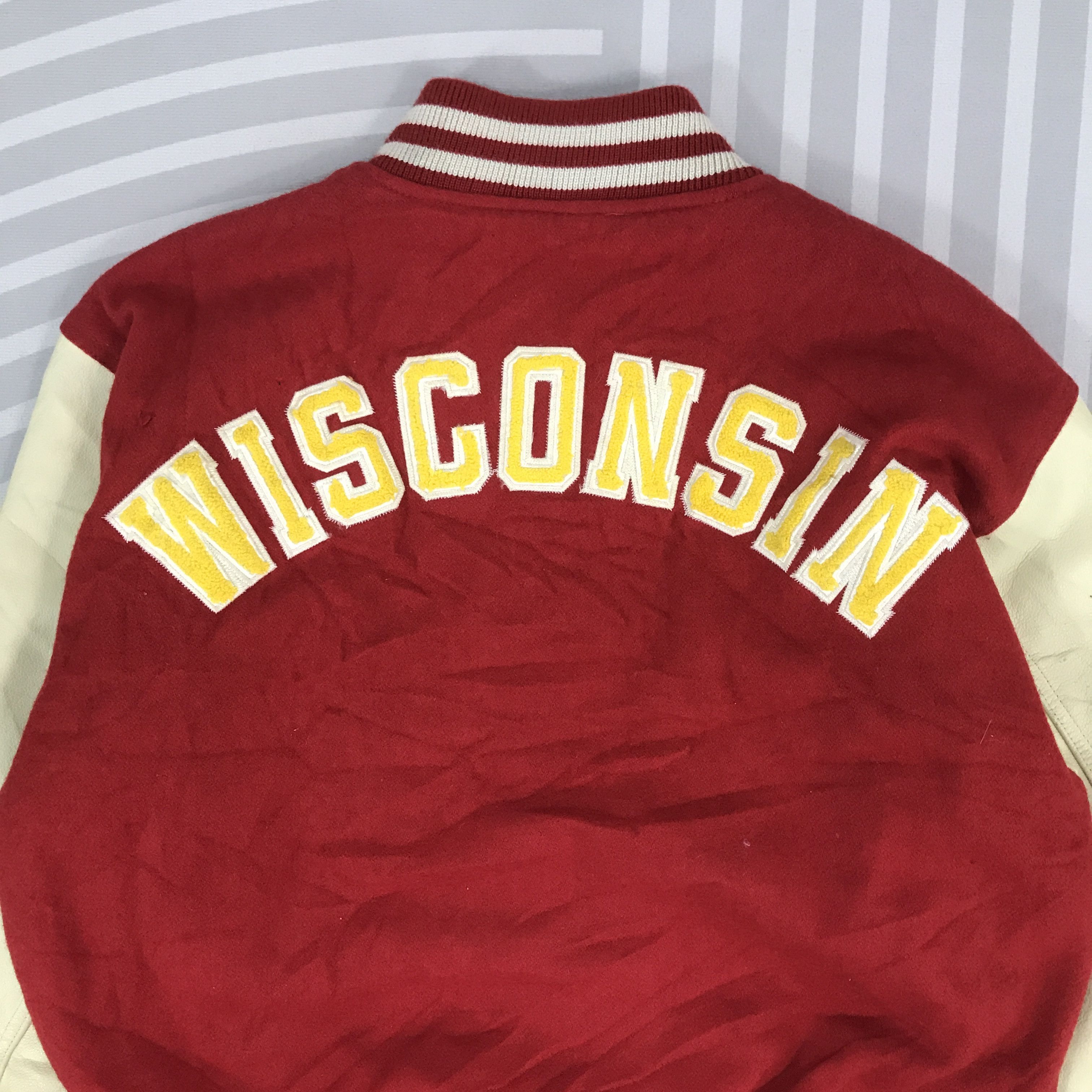 Japanese Brand × Vintage Vintage Winconsin Snap Button Varsity Jacket Size US L / EU 52-54 / 3 - 4 Thumbnail