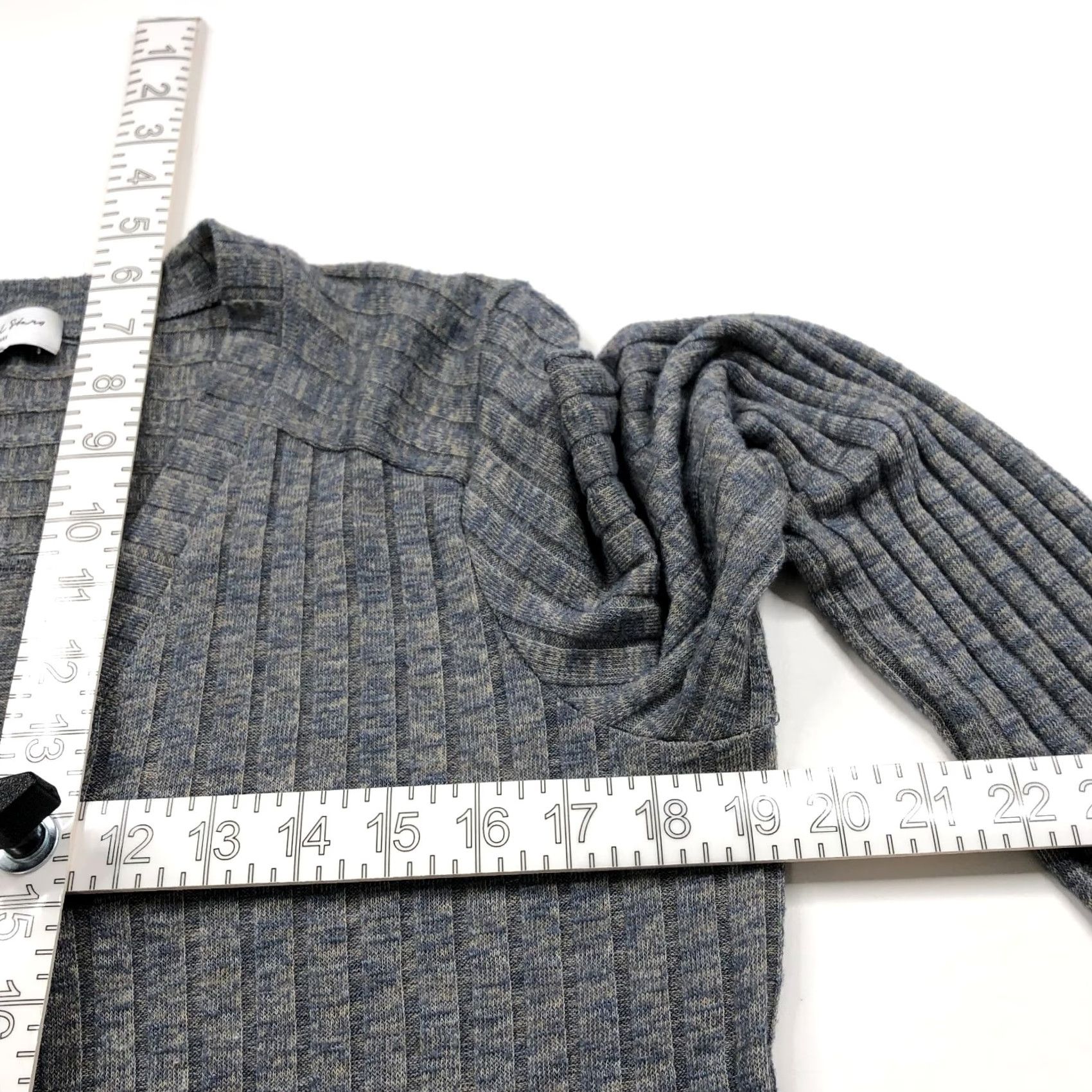 Michael Stars Michael Stars Medium Button Rayon V-Neck Ribbed Knit Striped Sweater Gray MINT Size M / US 6-8 / IT 42-44 - 6 Thumbnail