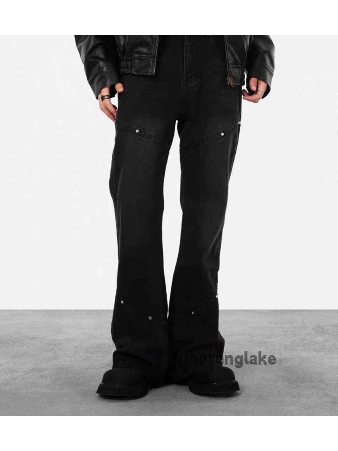 Jean × Vintage washed faded patchwork punk grunge bootcut jeans Size US 28 / EU 44 - 2 Thumbnail