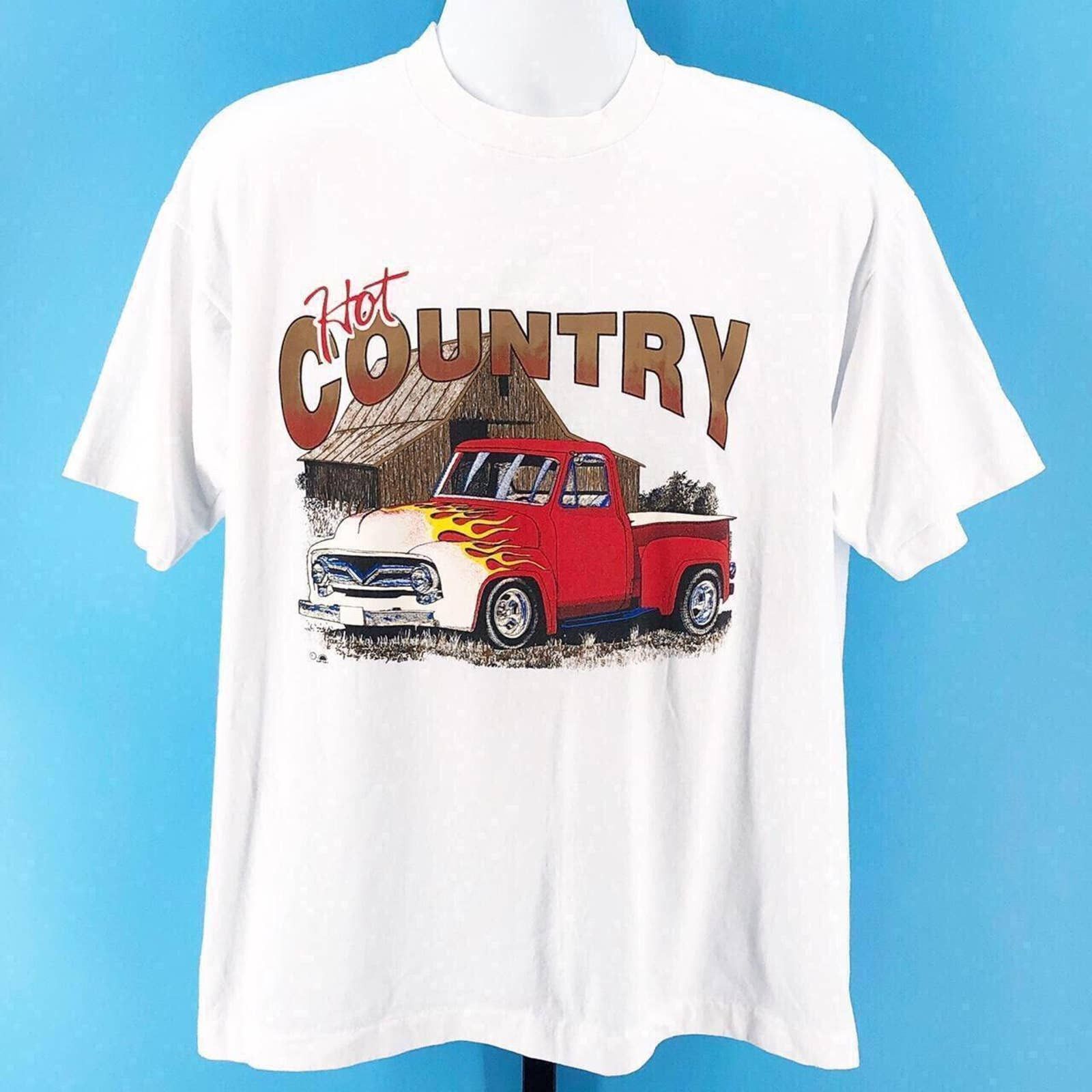 Fruit Of The Loom 90s Hot Country antique pickup truck tshirt 1990s ...