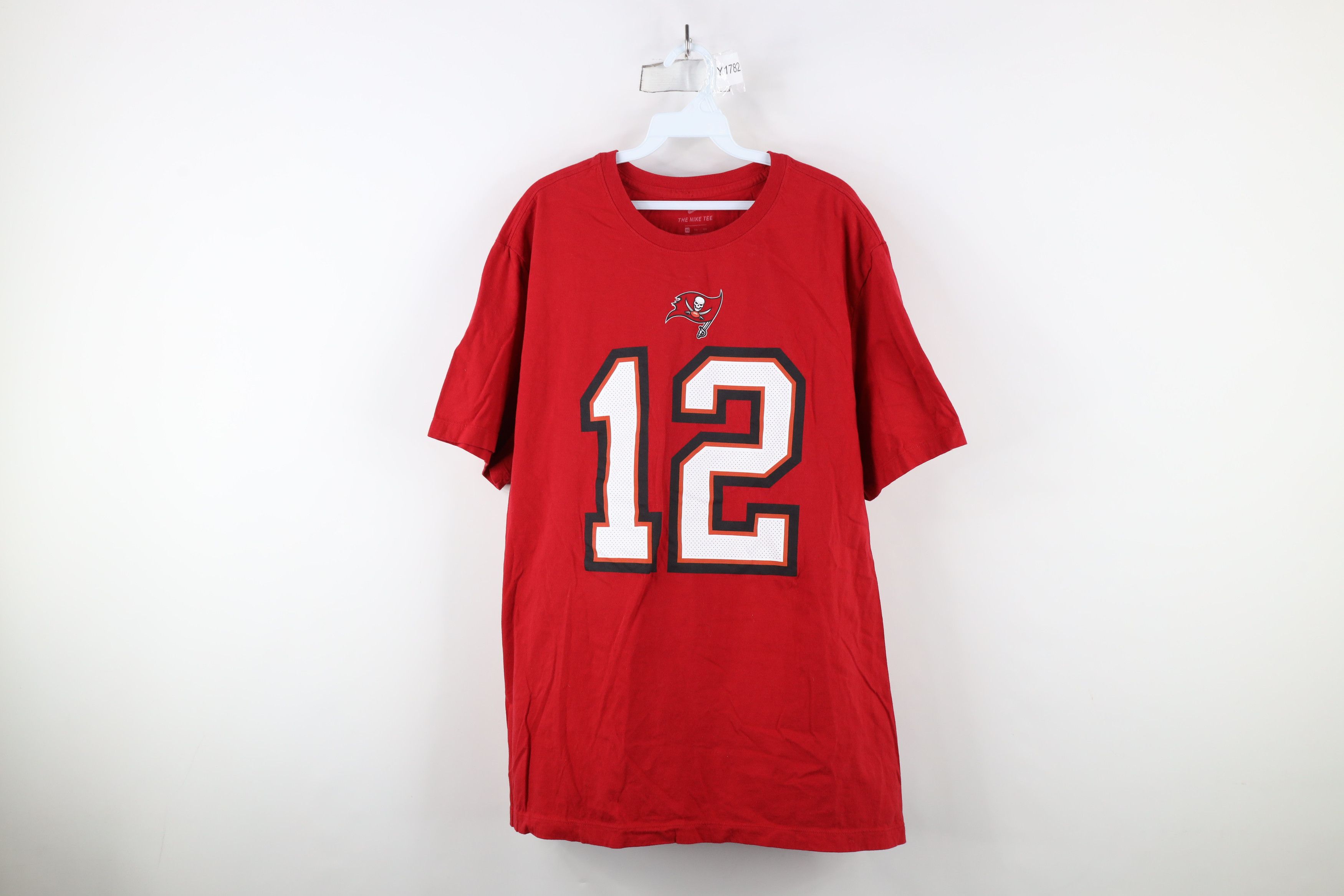 Nike × Vintage Nike Tom Brady Tampa Bay Buccaneers Football T-Shirt Red #12 Size US XXL / EU 58 / 5 - 1 Thumbnail
