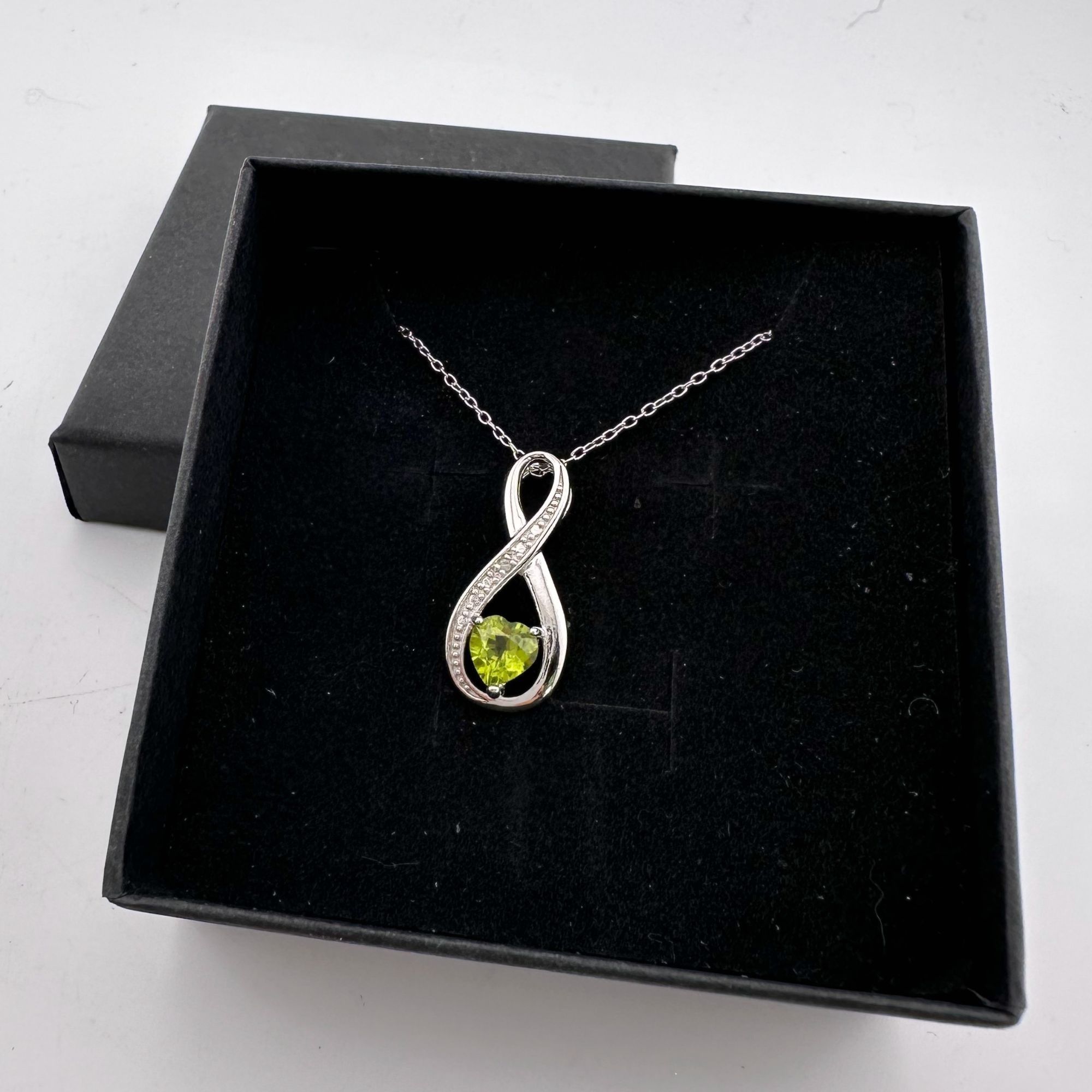 Other Beautiful Heart Peridot Infinity Necklace with Diamond Accen Size ONE SIZE - 2 Thumbnail