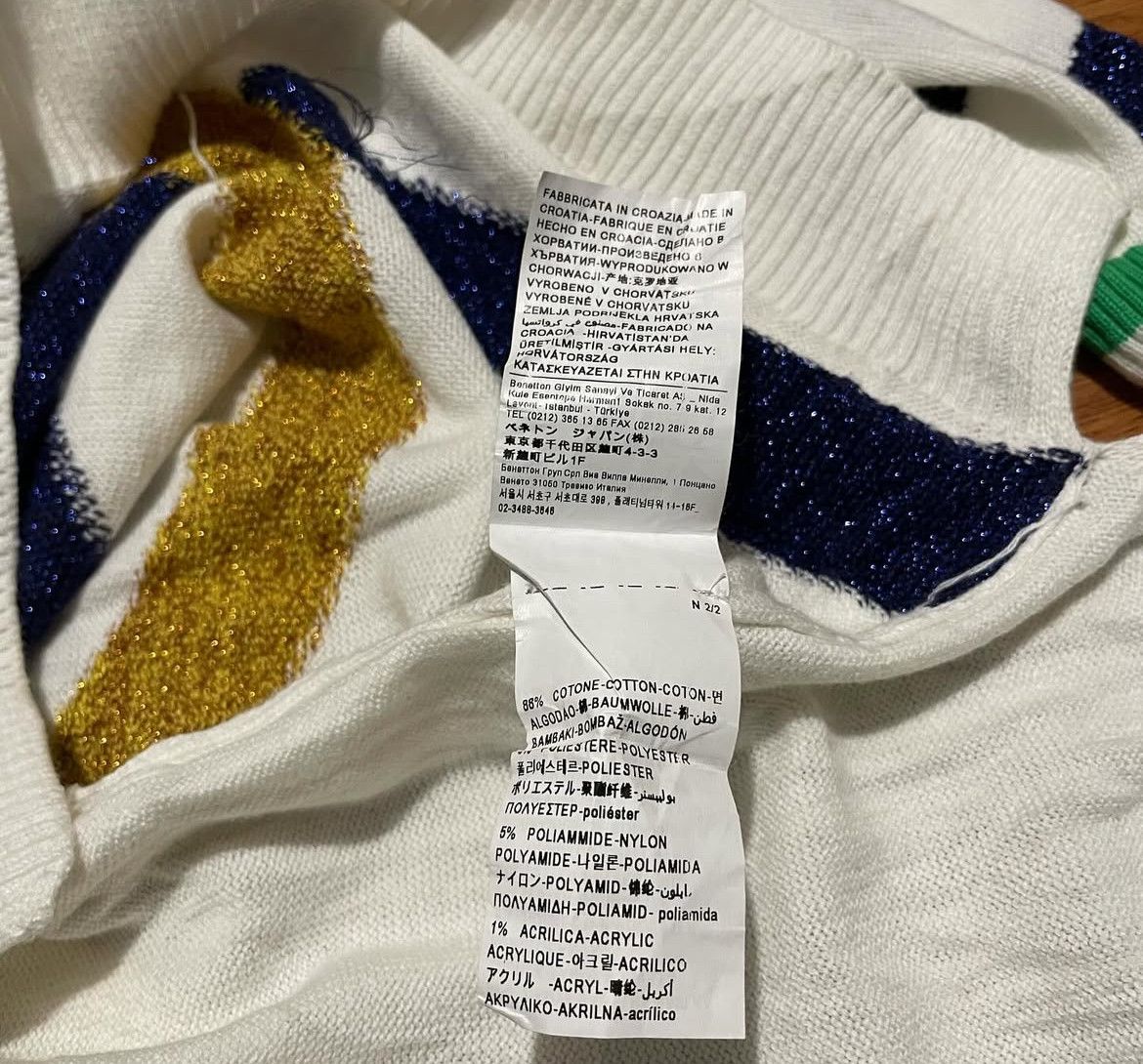 United Colors Of Benetton 2000s Benetton Iconic Logo Knit Sweater Size US L / EU 52-54 / 3 - 7 Thumbnail