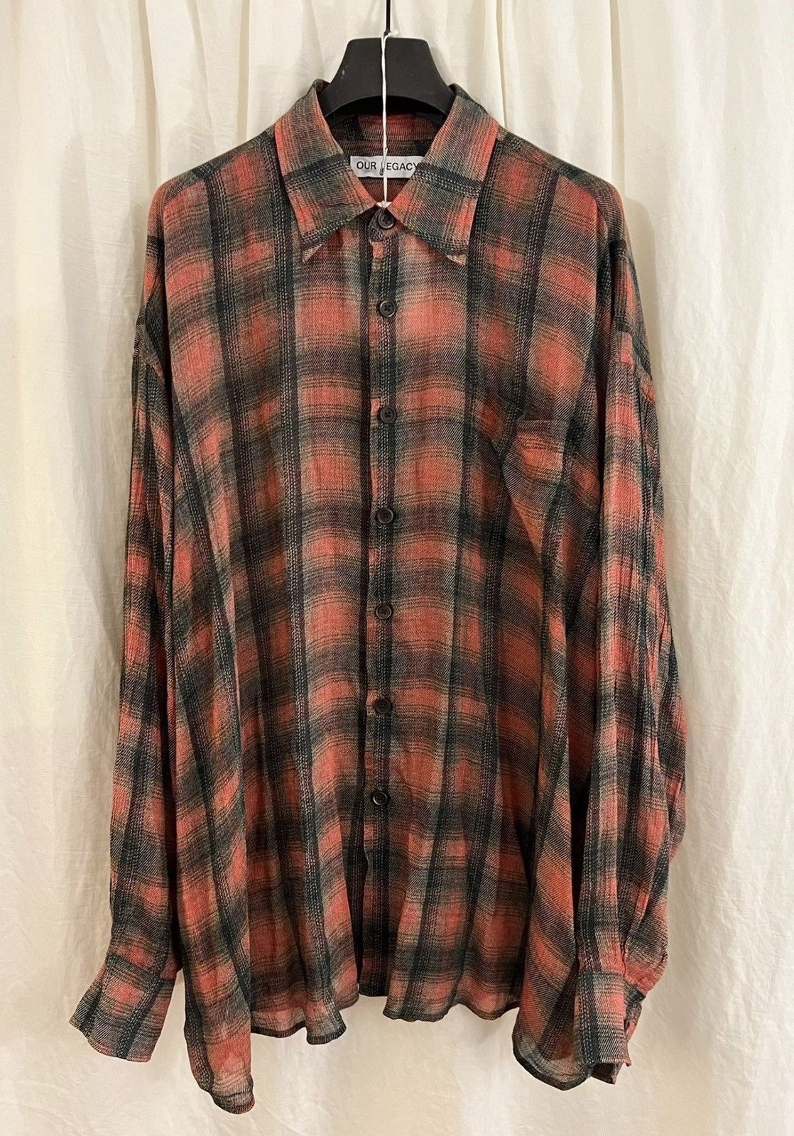 Our Legacy Our Legacy 22ss Gradient pink plaid shirt | Grailed