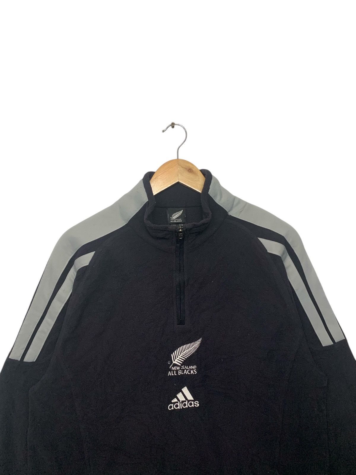 Adidas × All Blacks × Vintage Vintage Adidas X New Zealand All Black Fleece Half Zipper Size US M / EU 48-50 / 2 - 4 Thumbnail