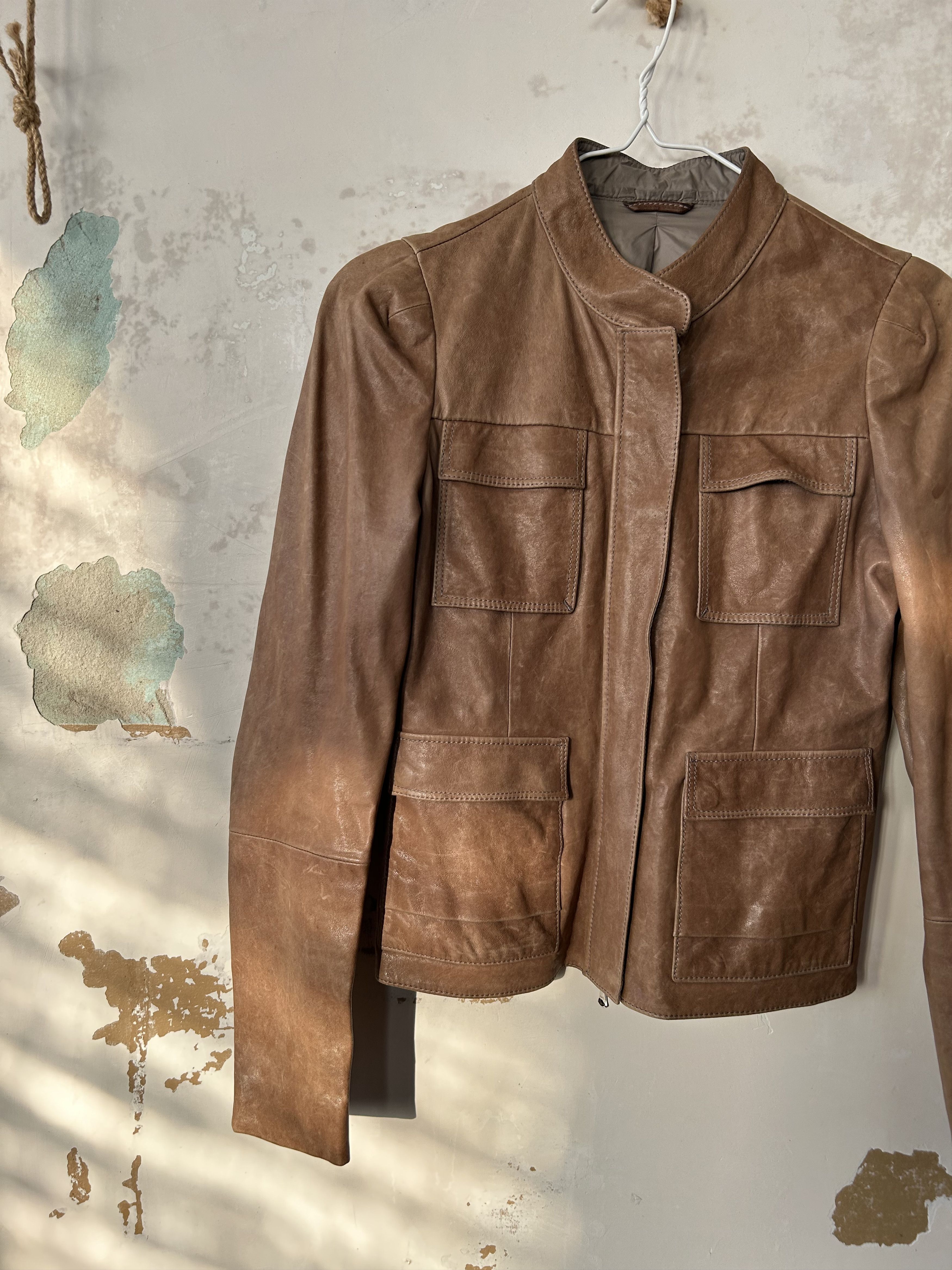 Brunello Cucinelli Brunello Cucinelli Womens Leather Jacket size 40 Size S / US 4 / IT 40 - 4 Thumbnail