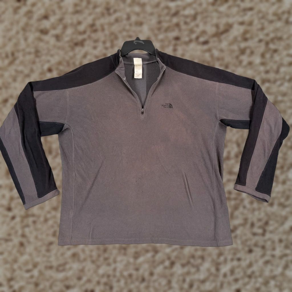 The North Face The North Face Mens Sweater 1/4 Zip Fleece Mock Neck Gray Large Polyester Long Sleeve Pullover Size US L / EU 52-54 / 3 - 1 Thumbnail