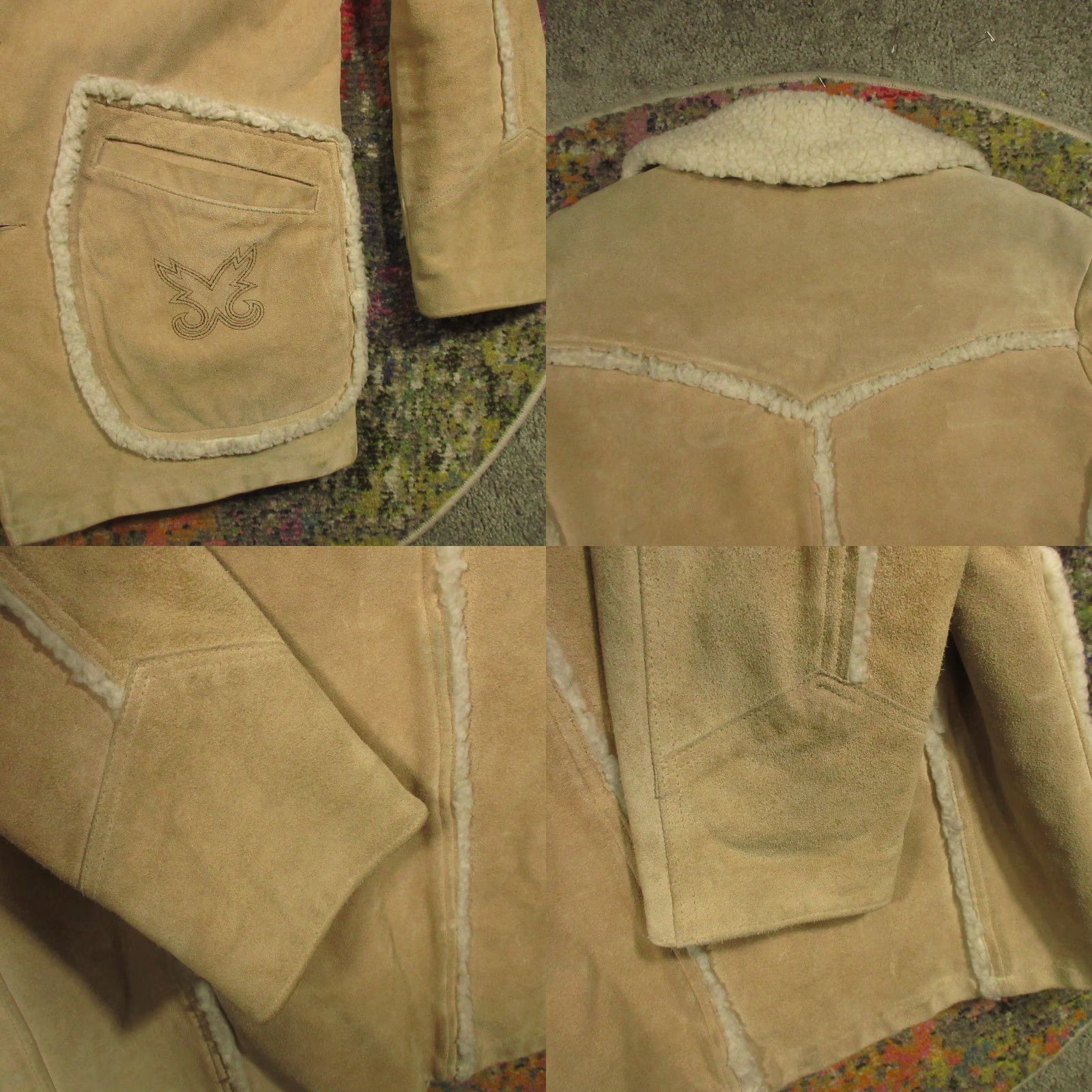 Stetson VINTAGE Stetson Coat Mens 44 Leather Buttons Embroidered Pockets Suede Lined Brown Western Coast Mid-Length Regular Winter EUC Size US S / EU 44-46 / 1 - 8 Thumbnail