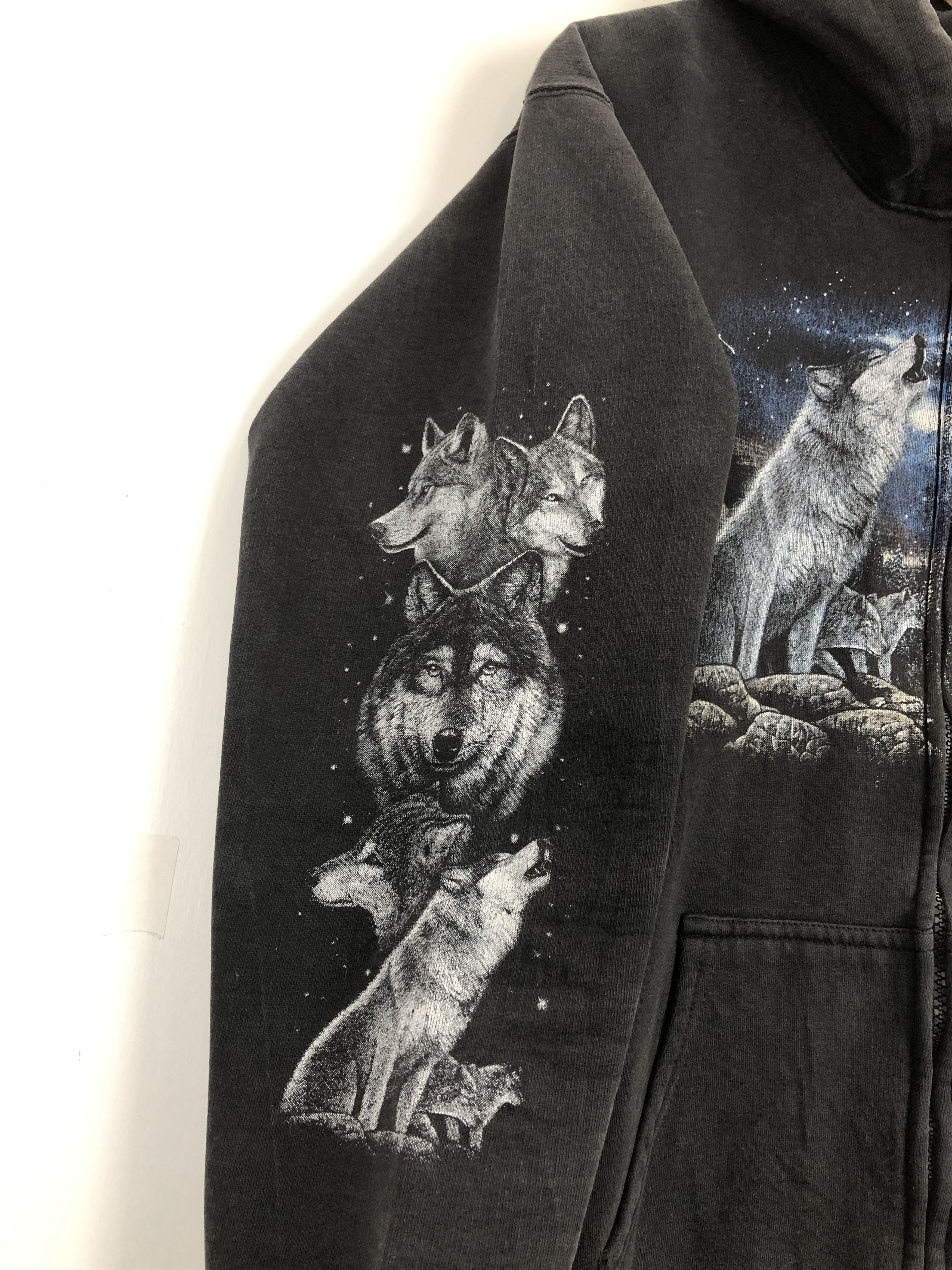 The Mountain × Vintage Vintage 90s The Mountain Wolf Printed Zipper Hoodie Jacket Size US L / EU 52-54 / 3 - 7 Thumbnail