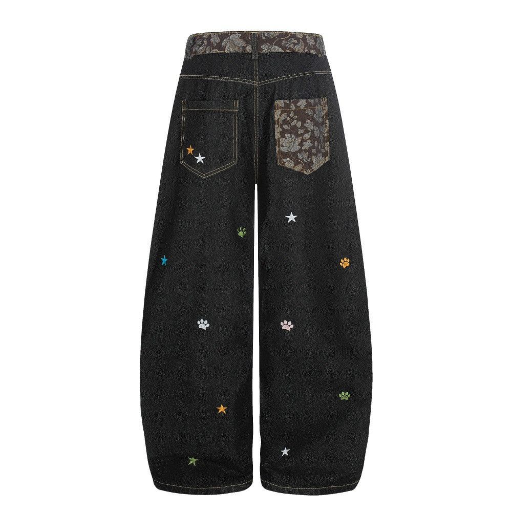 Jean Vintage loose-fitting star embroidered scimitar jeans Size US 32 / EU 48 - 2 Thumbnail