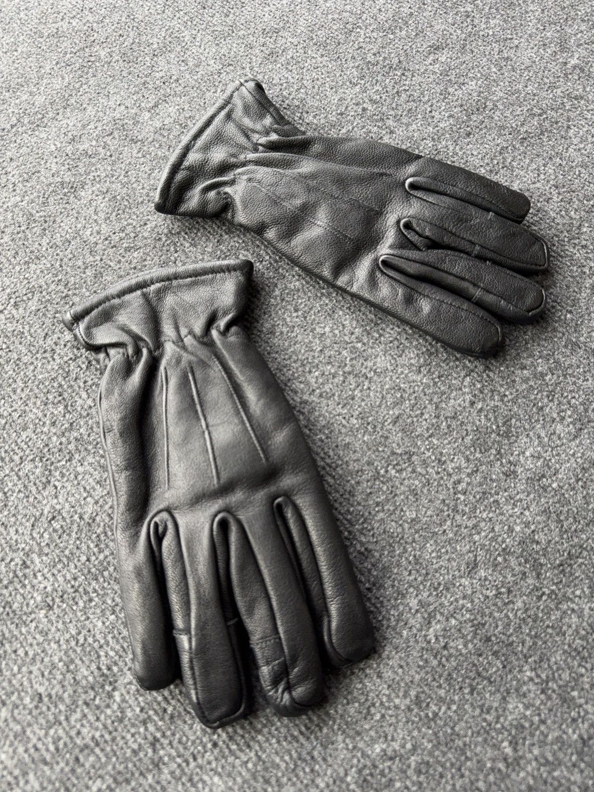 Japanese Brand Vintage Avant Garde Rock Punk Biker Leather Gloves Black 00s Size ONE SIZE - 5 Thumbnail