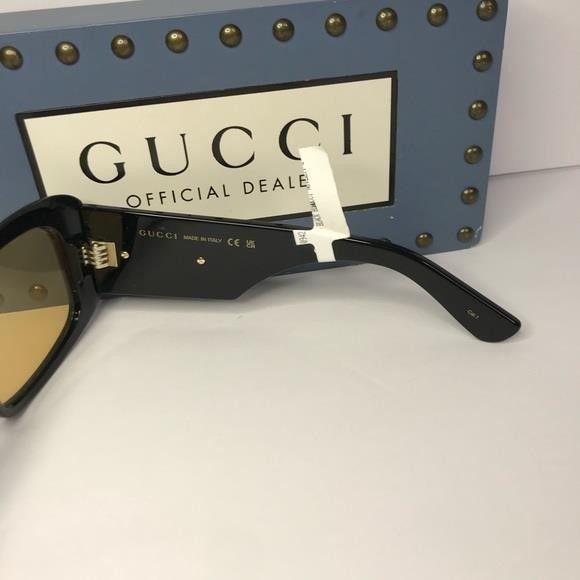 Gucci New Authentic Unisex GG1251S 001 Black/Yellow lenses Oversiz Size ONE SIZE - 10 Thumbnail