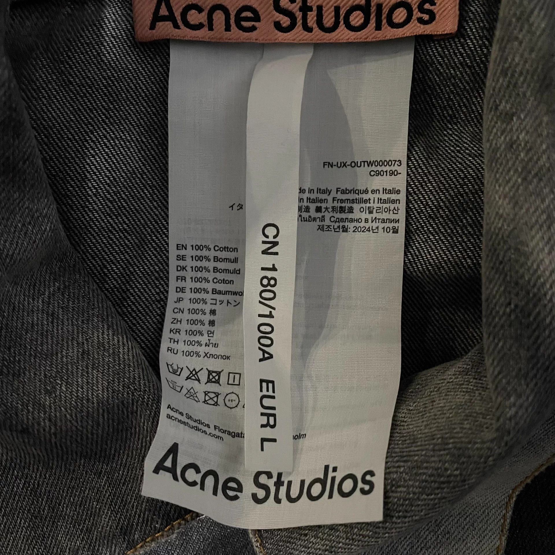 Acne Studios Acne Studios 25SS washed black gray vintage denim jacket Size US L / EU 52-54 / 3 - 4 Thumbnail