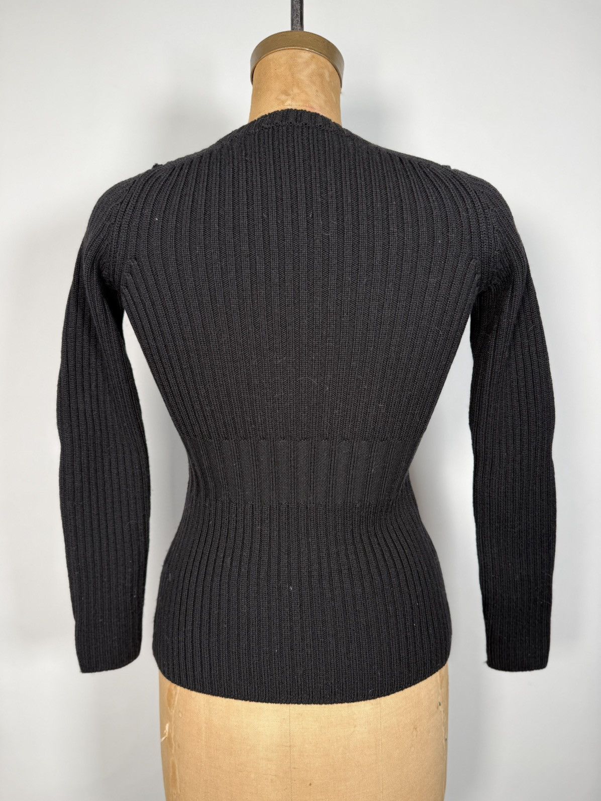 Prada Prada Ribbed Knit Wool Woman's Sweater Size XS / US 0-2 / IT 36-38 - 2 Thumbnail
