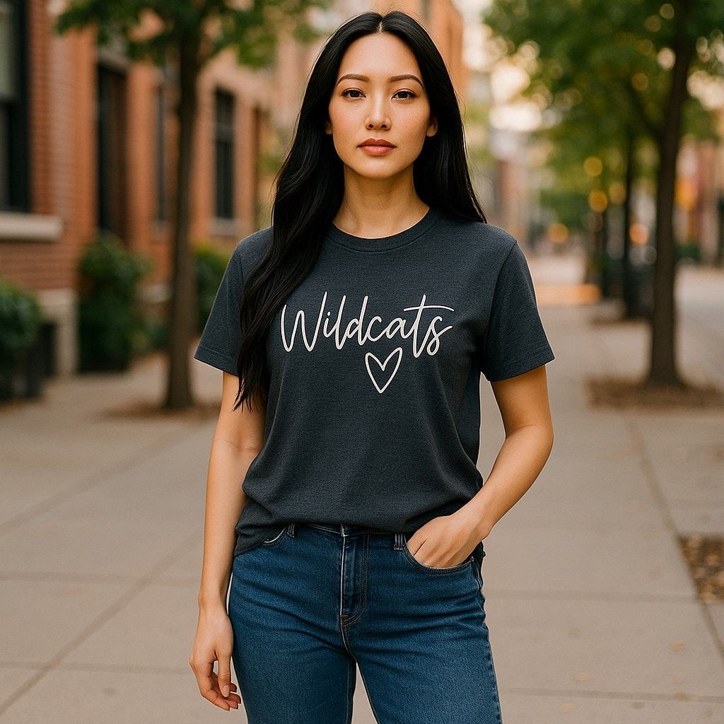 Other WILDCATS Heather Blue Tee Bella Canvas Size Large Script Size L / US 10 / IT 46 - 2 Thumbnail