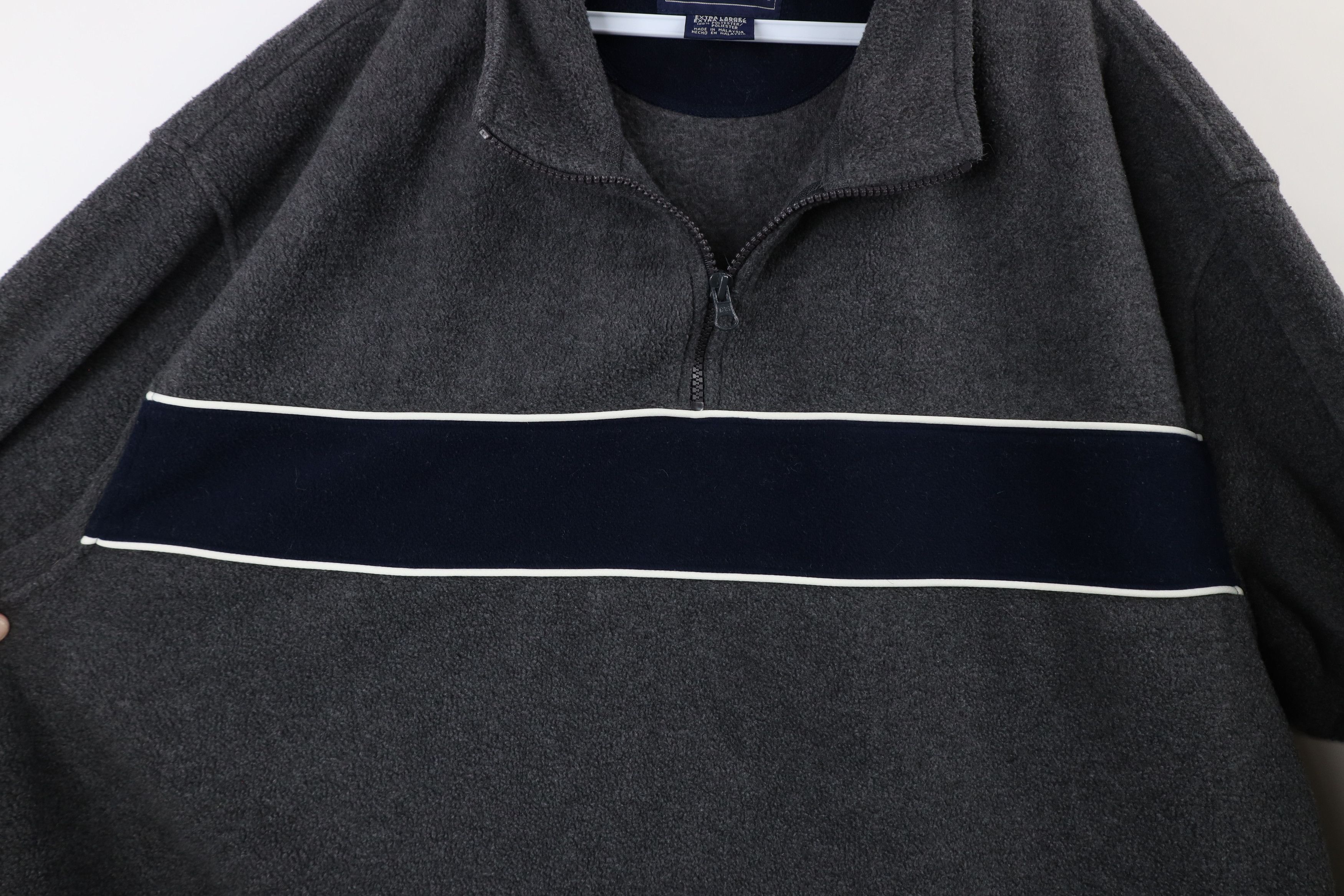 Vintage Vintage 90s Streetwear Fleece Half Zip Pullover Sweater Gray Size US XL / EU 56 / 4 - 5 Thumbnail