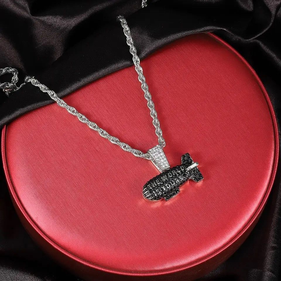 Jewelry Missile Pendant With 4mm Wide Rope Chain Size ONE SIZE - 1 Thumbnail