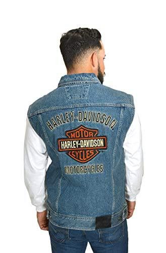 Harley Davidson × Vintage Harley Davidson Big Size Big Logo Denim Vest Size US XXL / EU 58 / 5 - 2 Thumbnail
