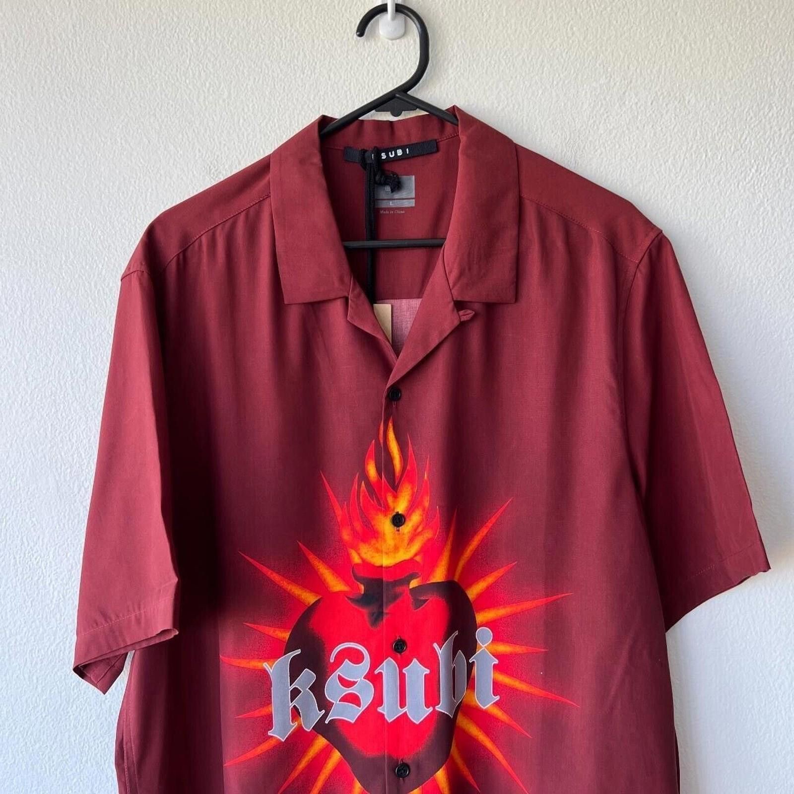 Ksubi new ksubi large shirt top resort heart crimson red romeo Size US L / EU 52-54 / 3 - 2 Thumbnail