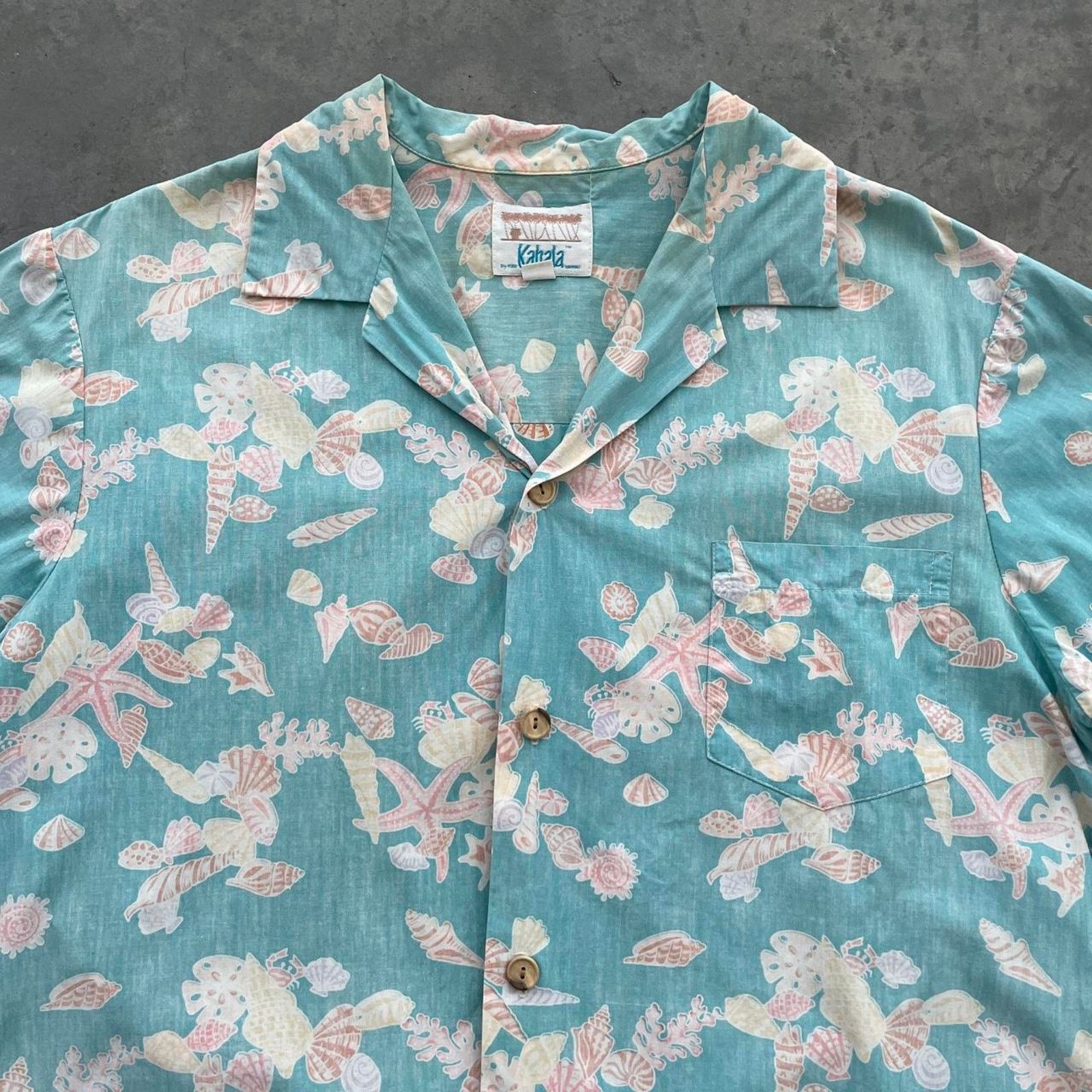 Vintage Vintage 90s Kahala Light Blue Hawaiian Shirts Size US L / EU 52-54 / 3 - 2 Thumbnail