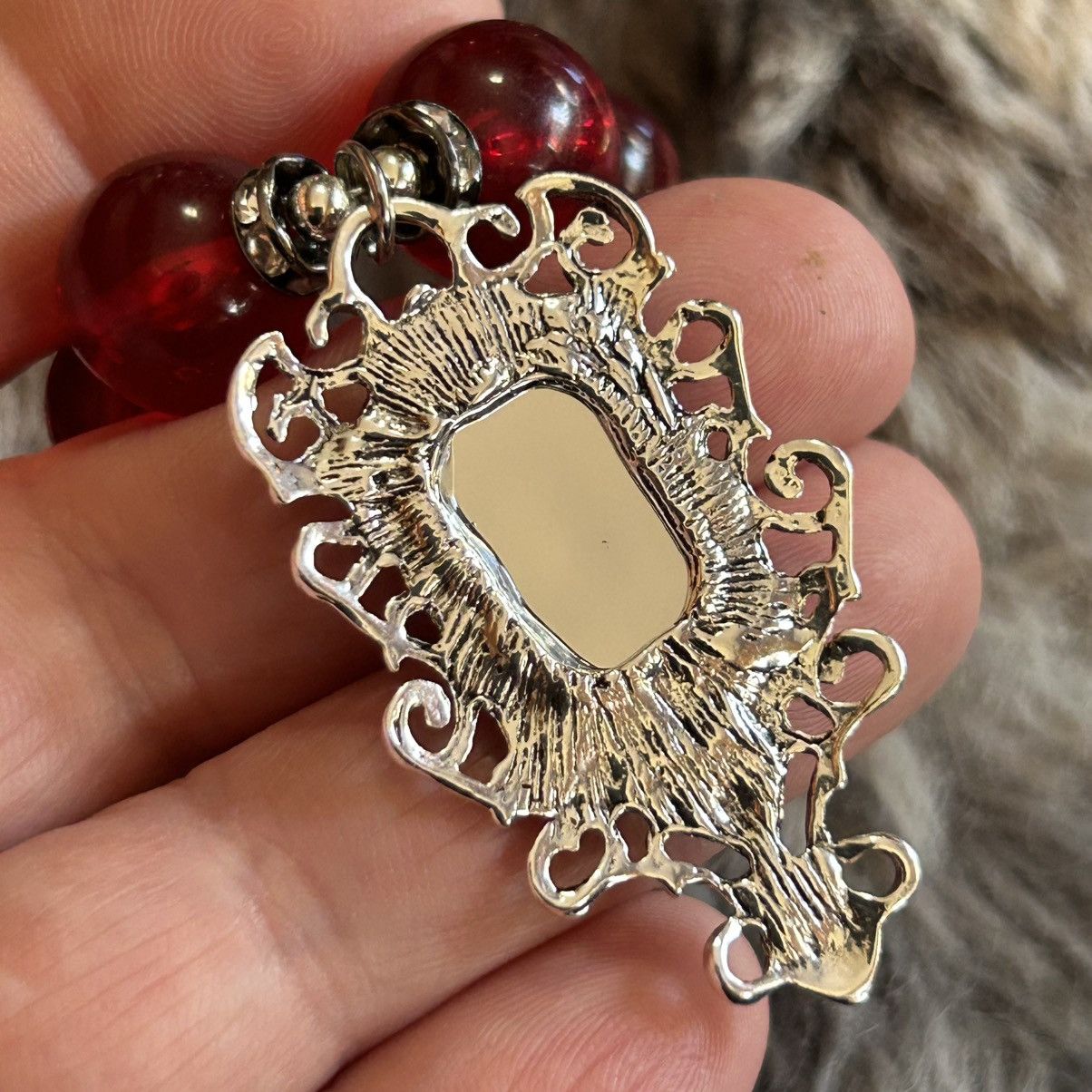 Handmade Handcrafted vintage repurpose red vampire blood necklace Size ONE SIZE - 8 Thumbnail