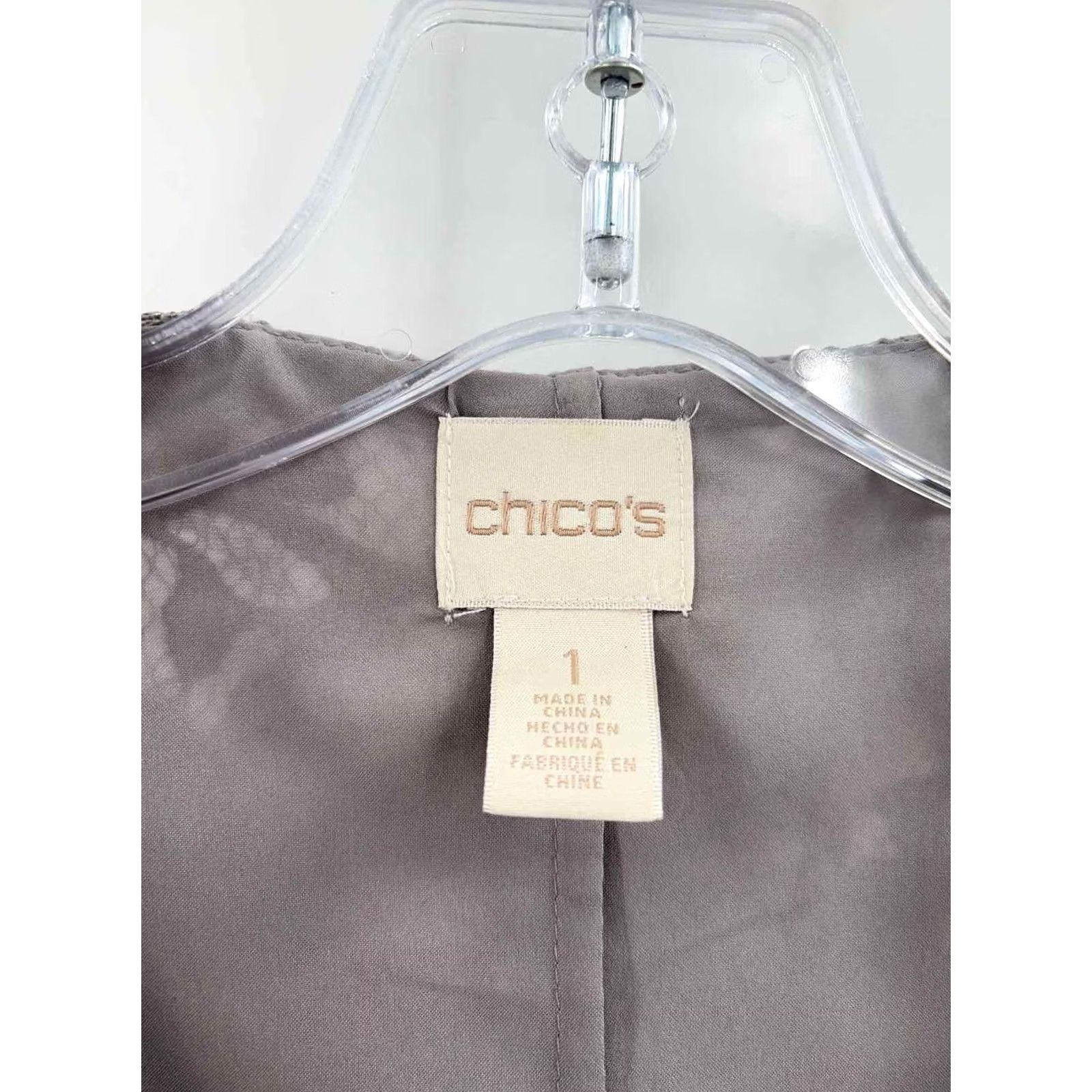 Vintage Chico's Grey Lace Open Jacket 1/Medium Open Jacket Womens Size XS / US 0-2 / IT 36-38 - 3 Thumbnail
