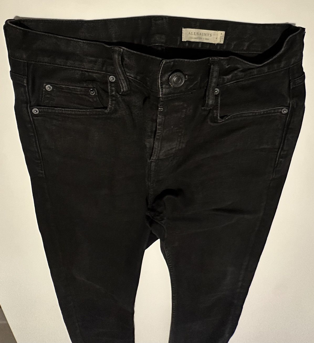 Allsaints All Saints Black Denim Cigarette Jeans Size US 30 / EU 46 - 4 Thumbnail