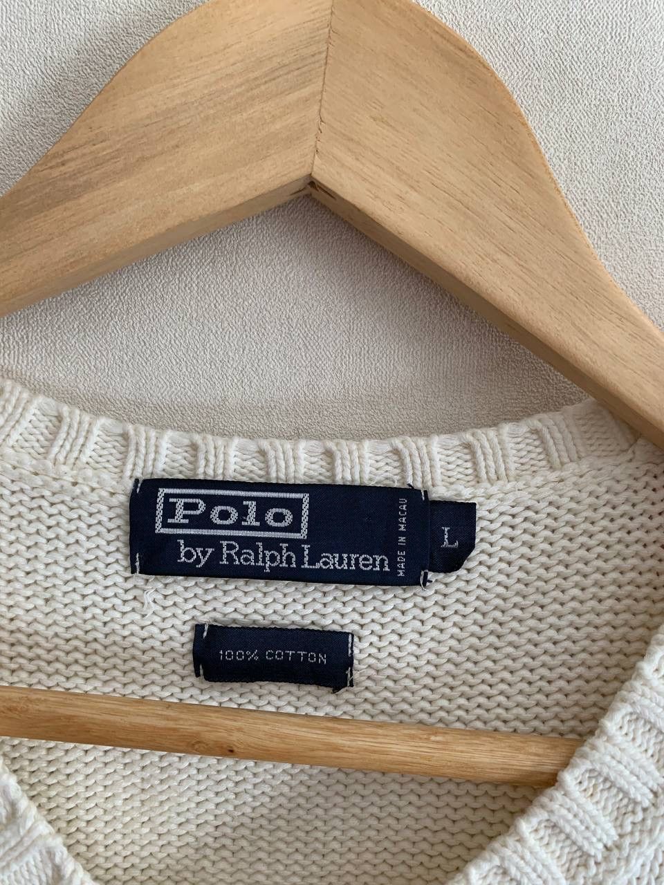 Polo Ralph Lauren Polo Ralph Lauren Cream Sweater Vest Mens Size L Size L / US 10 / IT 46 - 4 Thumbnail