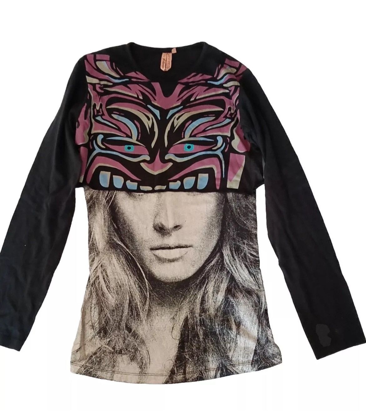 Vintage Vintage Y2K Long Sleeves blouse with face print Coquette Avant Garde Size S / US 4 / IT 40 - 2 Thumbnail