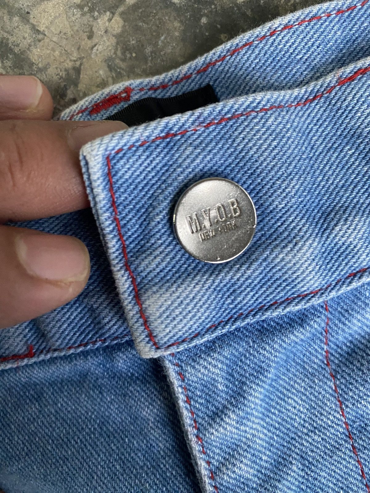 Japanese Brand M.Y.OB NYC Rappers style Jeans with Zipper Leg Size US 34 / EU 50 - 12 Thumbnail