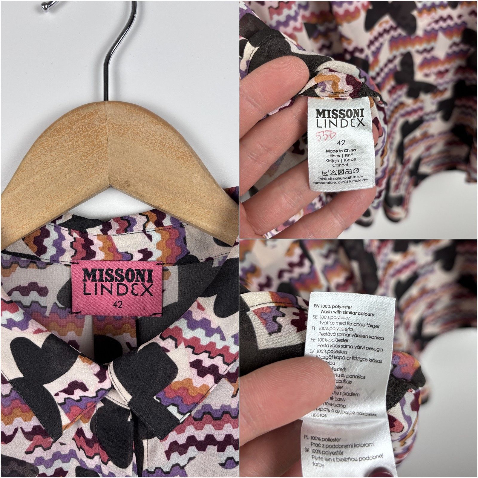 Missoni Missoni Lindex Butterfly Print Colorful Long Sleeve Shirt 42 Size M / US 6-8 / IT 42-44 - 9 Thumbnail