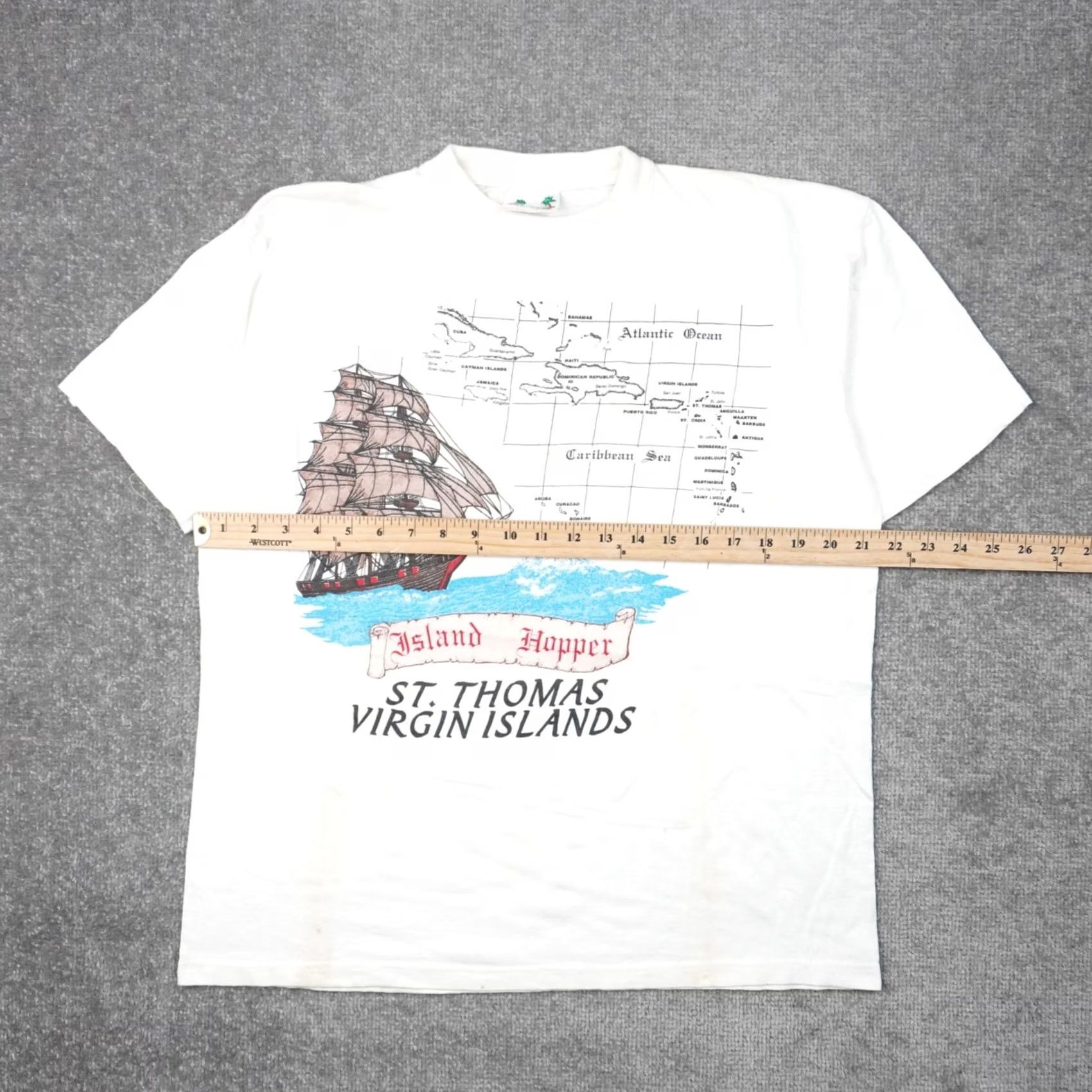 Vintage VINTAGE St. Thomas Virgin Islands Ship Mens Large White Short Sleeve T-Shirt Size US L / EU 52-54 / 3 - 4 Thumbnail