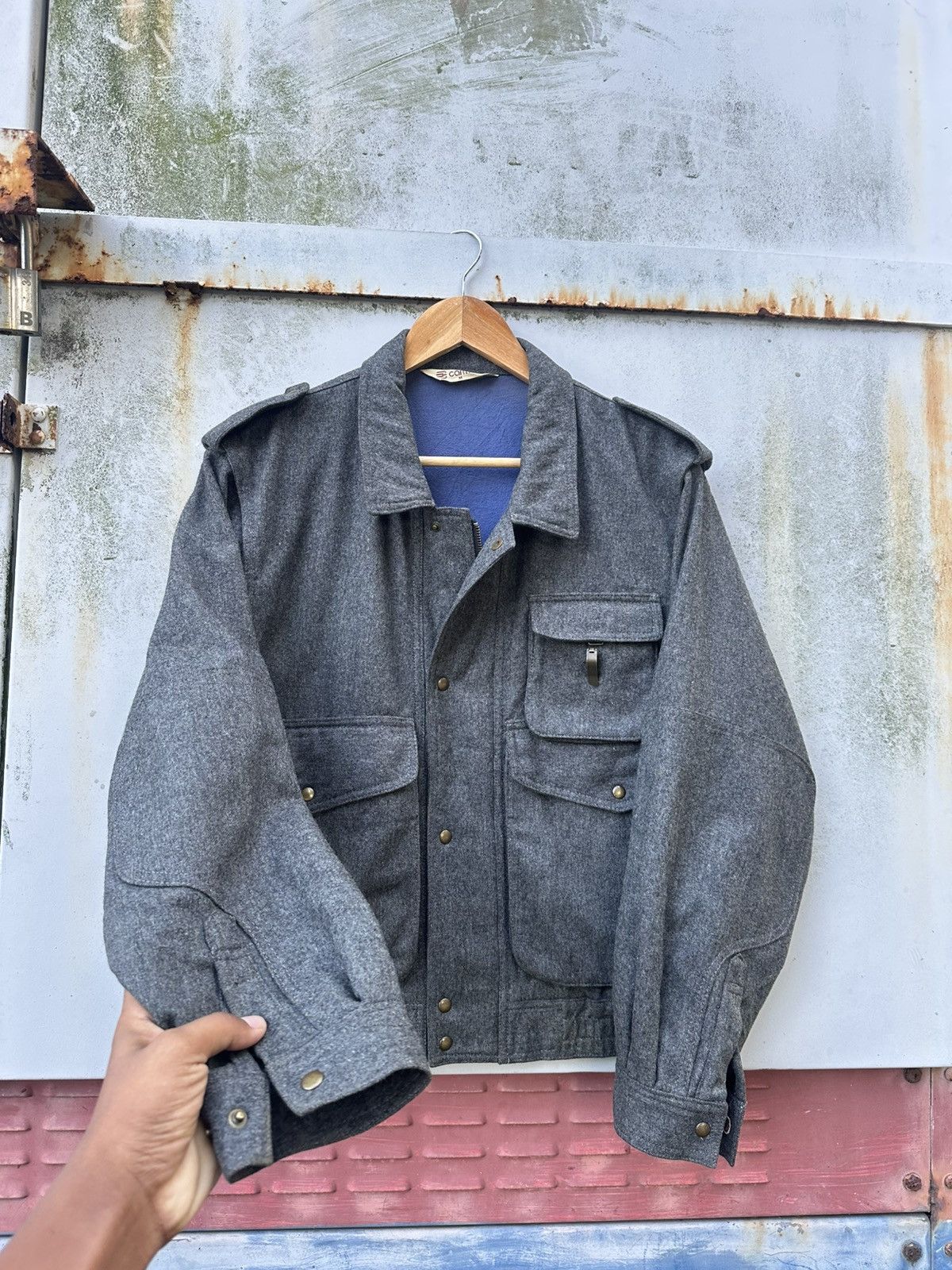 Vintage 👹Vintage Carmina Wool Tactical Bomber Jacket Size US M / EU 48-50 / 2 - 6 Thumbnail