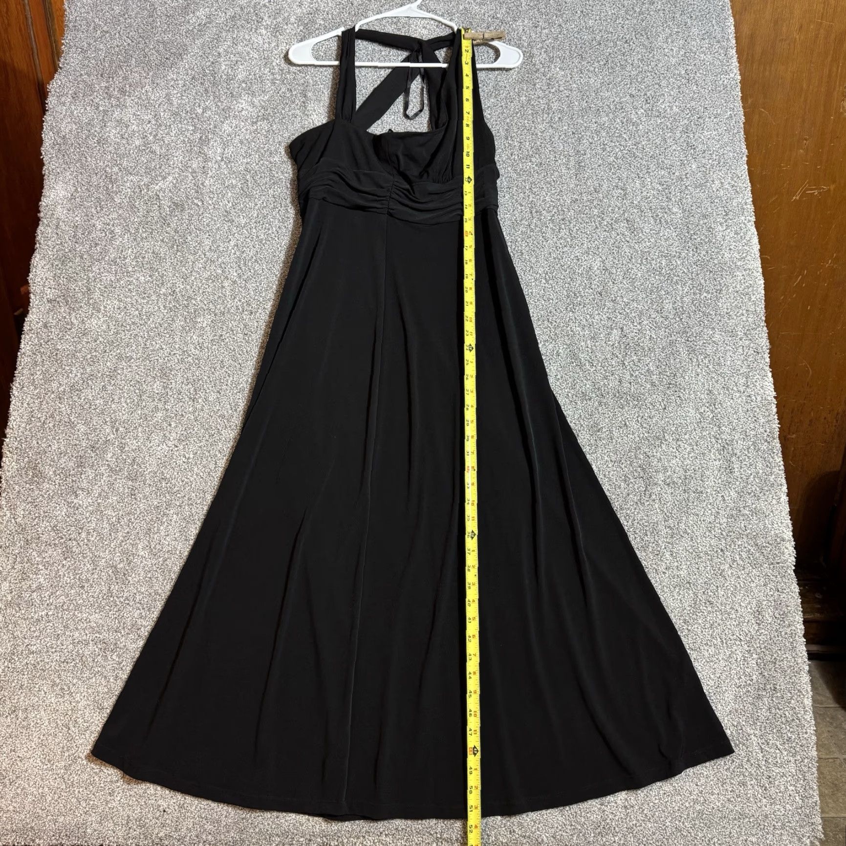 Vintage Donna Ricco Maxi Dress Women's 12 Black Sleeveless Scoop Neck Pullover Party Cocktail 92% Polyester 8% Spandex Size XL / US 12-14 / IT 48-50 - 3 Thumbnail