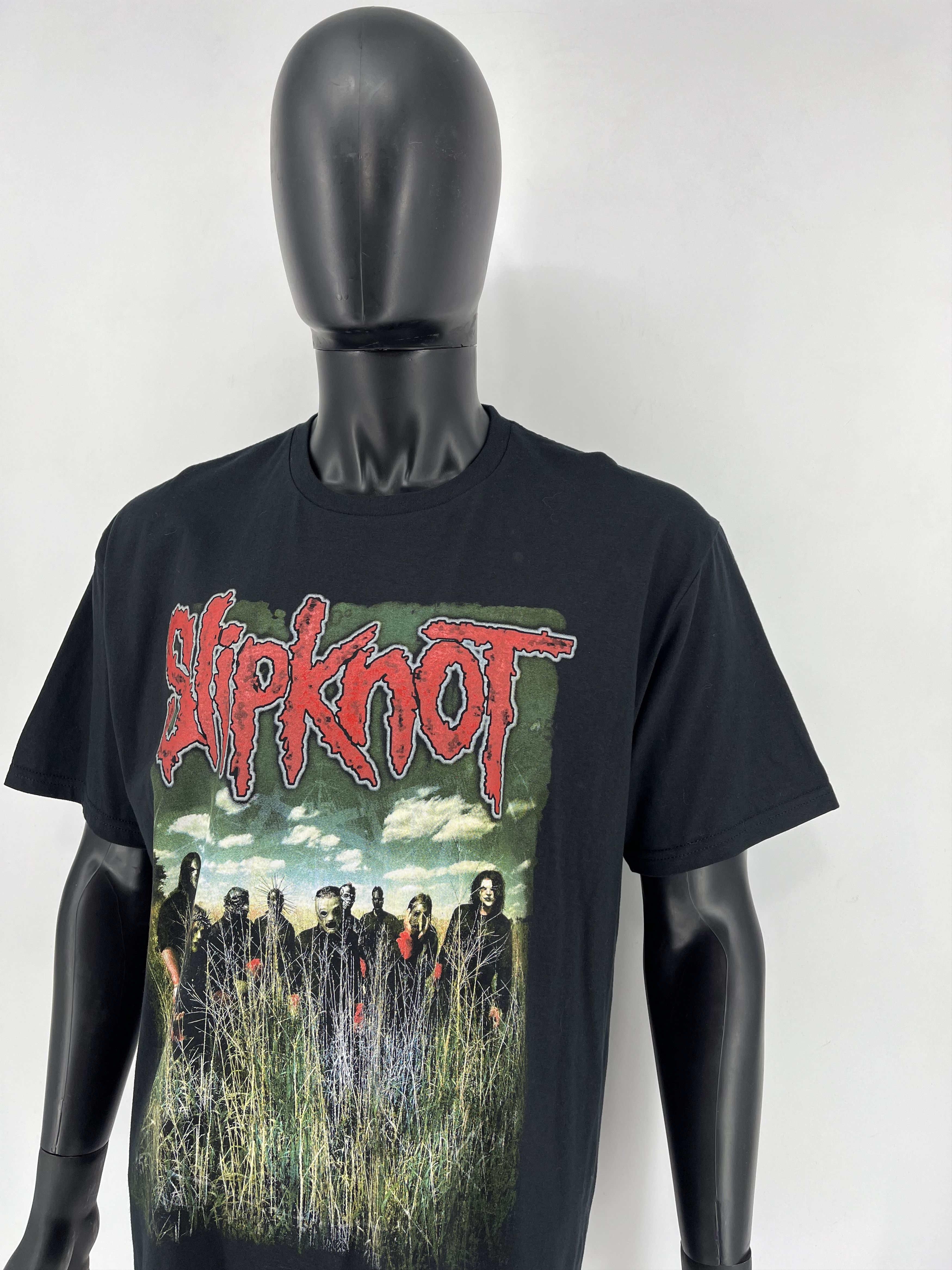 Band Tees × Vintage Vintage Y2K SLIPKNOT Distressed Style Faded Band Horror Tee Size US XL / EU 56 / 4 - 5 Thumbnail