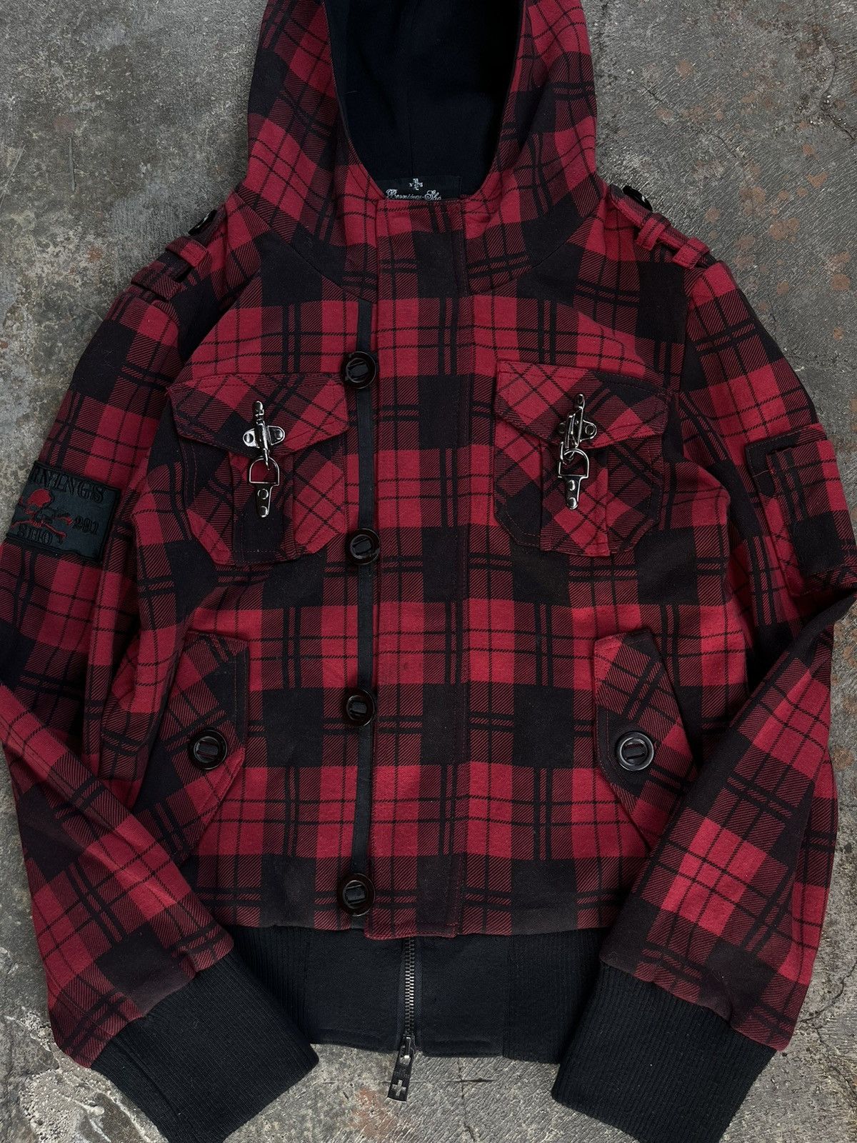 14th Addiction JAPANESE BERNINGS SHO BONDAGE HOODED ZIPP GOTHIC PUNK STYLE Size US L / EU 52-54 / 3 - 5 Thumbnail