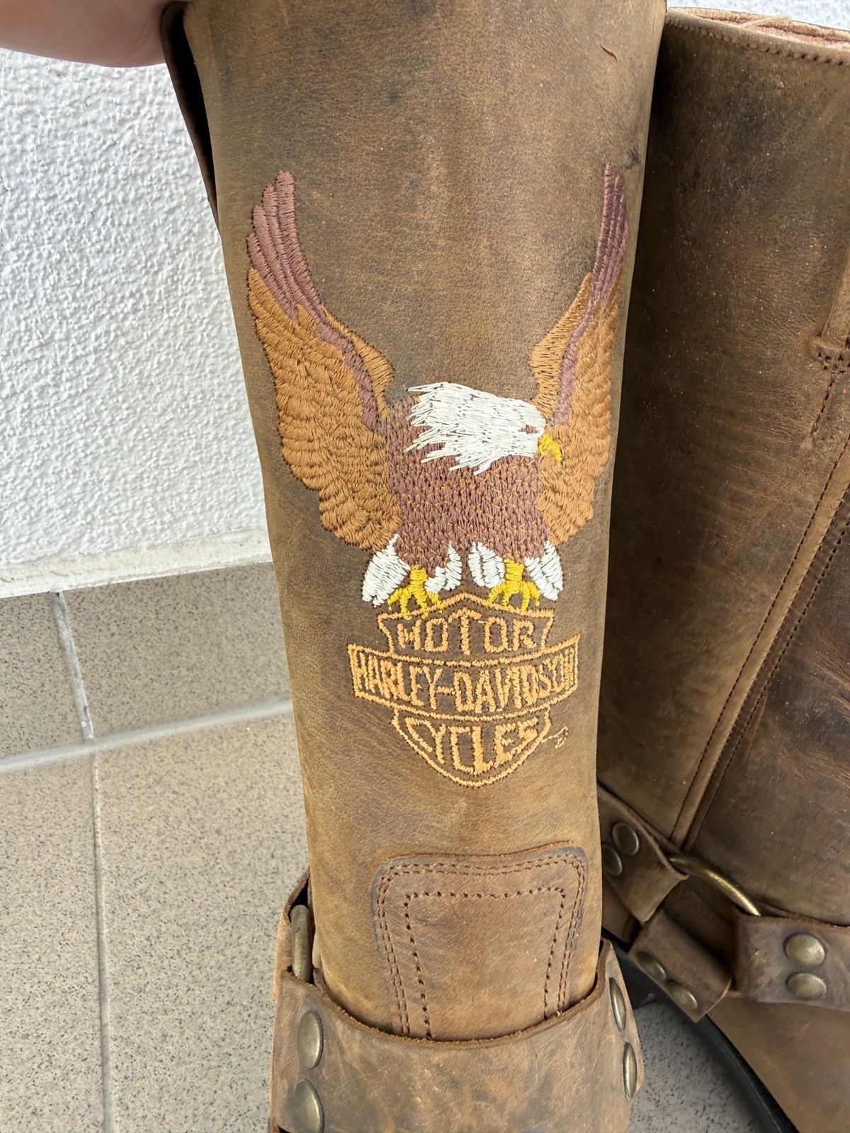 Harley-Davidson Vintage Engineer Boots Eagle Brown US 7