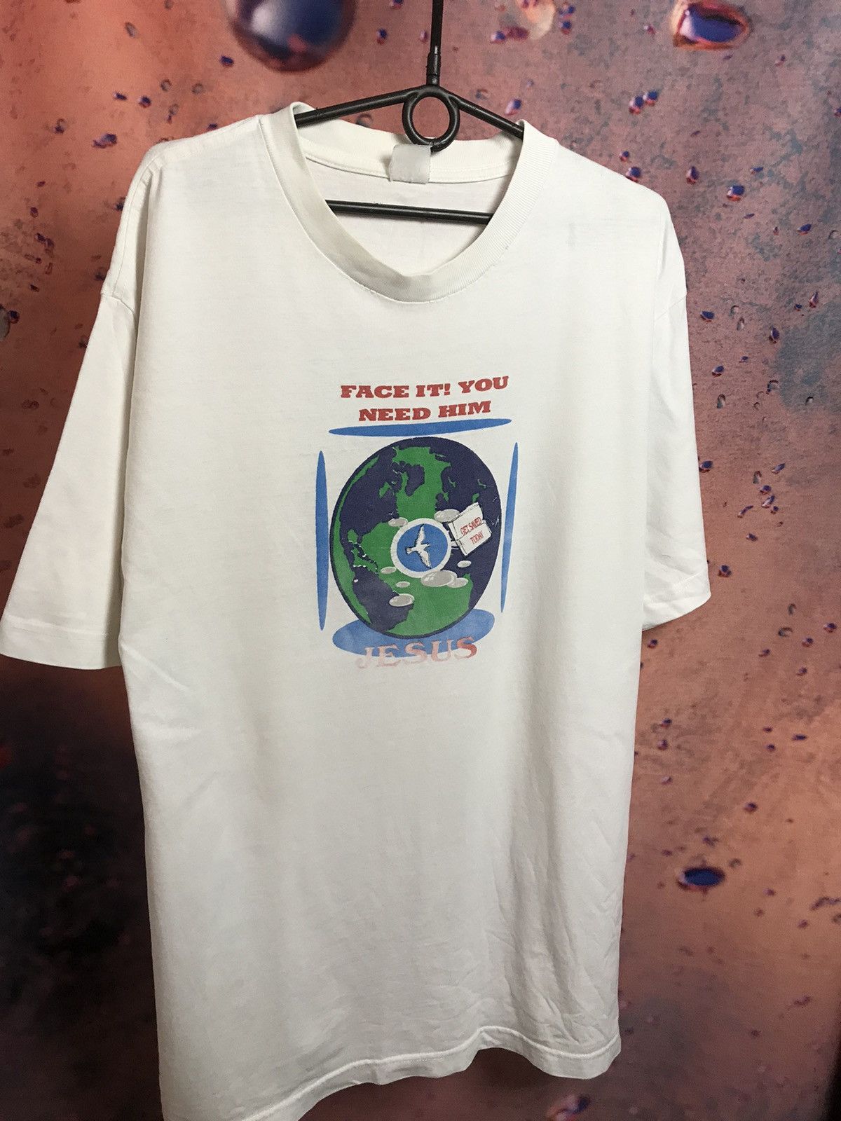 Vintage Vintage Jesus Face it! U need him streetwear tee Size US L / EU 52-54 / 3 - 2 Thumbnail